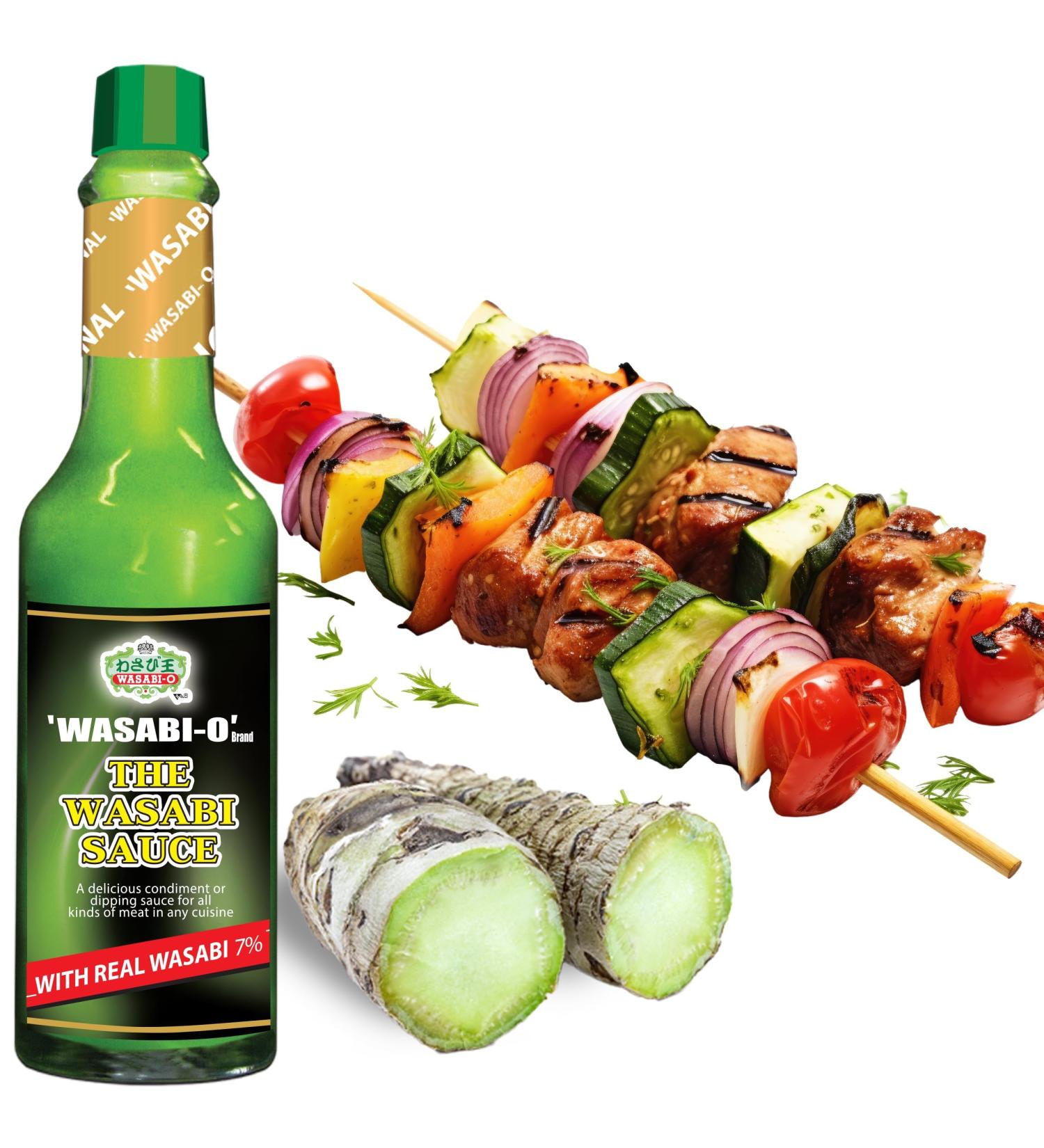 WASABI-O Premium Wasabi Sauce With Real Wasabi - Wasabi Hot Sauce For Sushi Roast Beef Roasted Veggies & More Vegan Barbecue Vegetarian Gluten-Free 2.2oz - Buy Online on SooperMarket.com