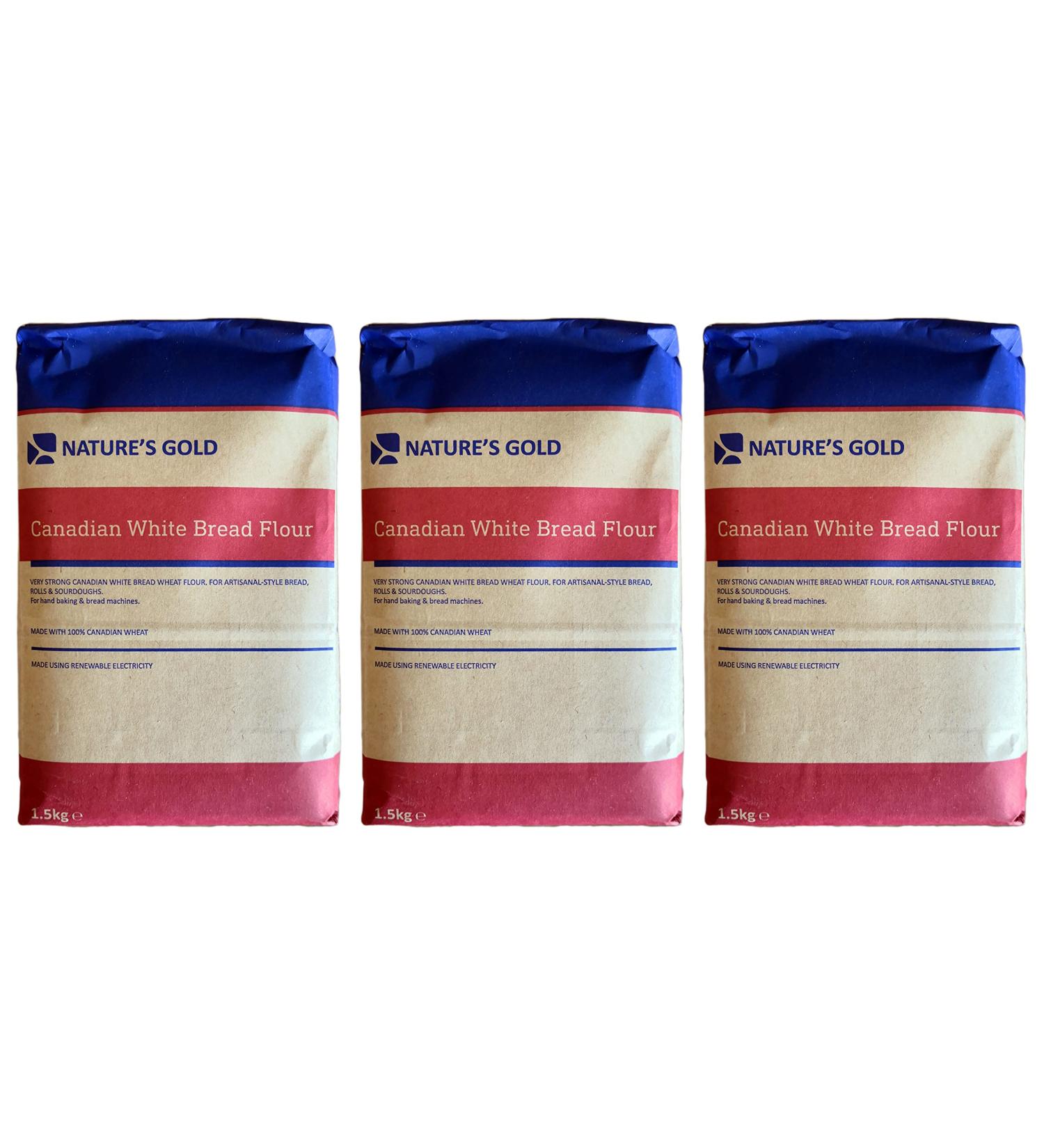 Nature's Gold 100% Very Strong Canadian White Bread Flour 1.5kg (Pack of 3) - Buy Online on SooperMarket.com