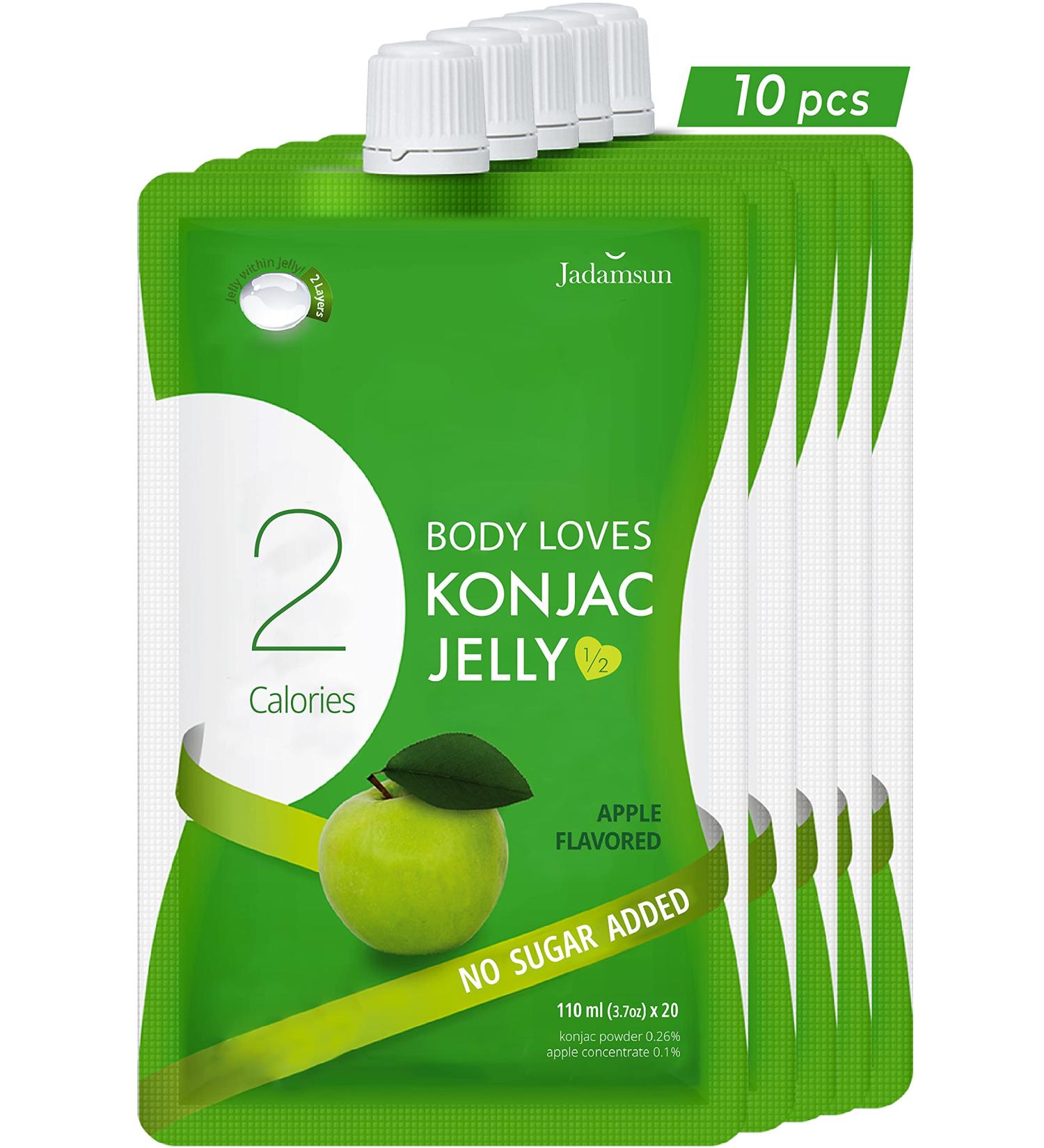 Jadamsun Body Loves Konjac Jelly (Apple  10pc) - Korean Low Calorie Healthy Fruit Smoothie. Sugar Free Asian Snack for Diet. - Buy Online on SooperMarket.com