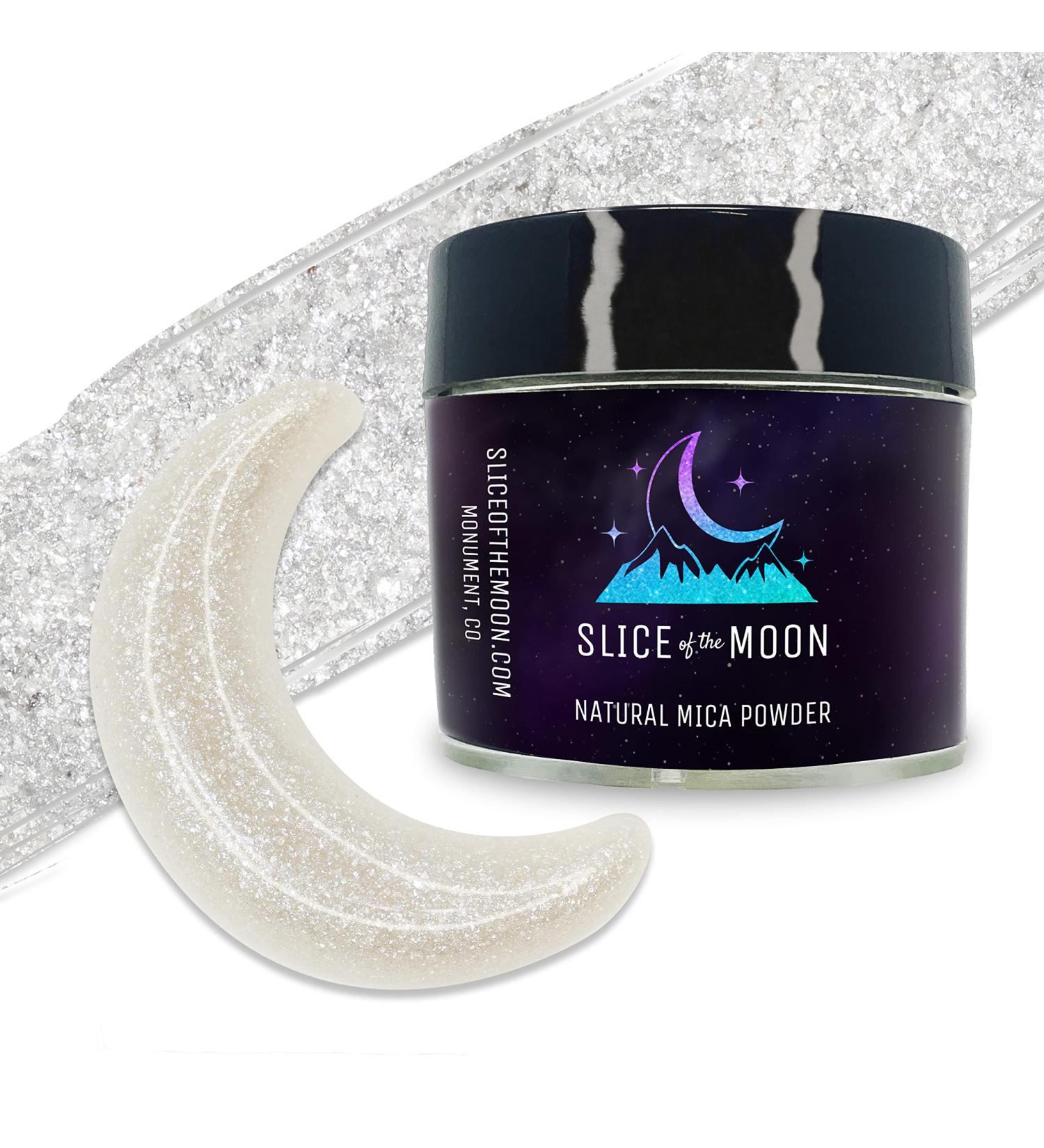 Sparkle White Pearl Mica Powder 0.42oz - Slice of the Moon | Natural Mineral for Epoxy Resin, Nail Polish, Soaps, Bath Bombs & Art Projects - Buy Online on SooperMarket.com