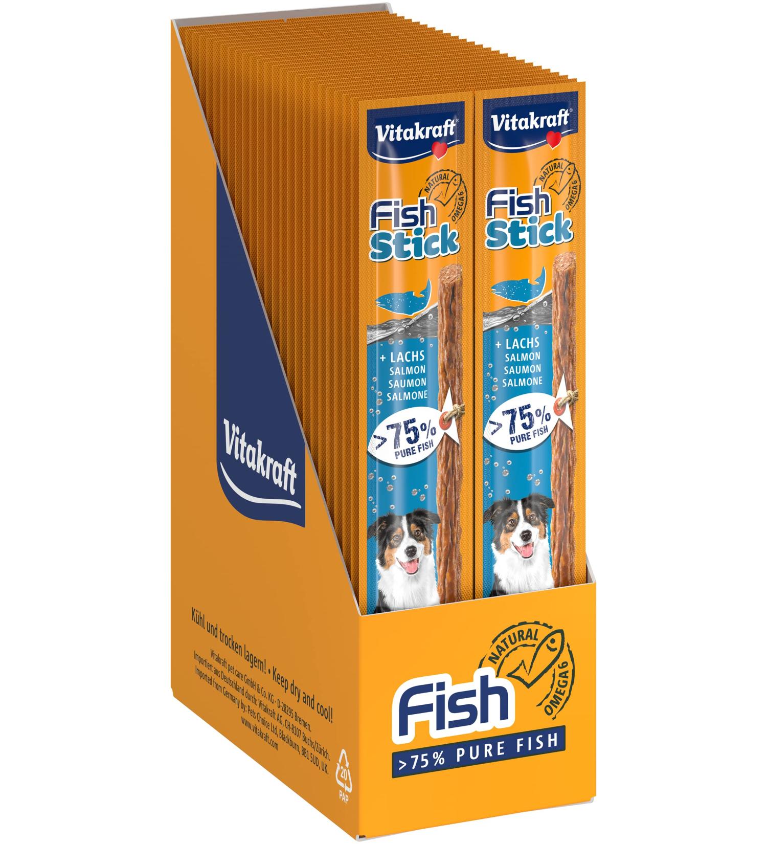 Buy Vitakraft Salmon Dog Snacks - Fish Stick Treats 50 Pack (15g Each) | Premium Quality for Happy Dogs - International Shipping Available - Buy Online on SooperMarket.com
