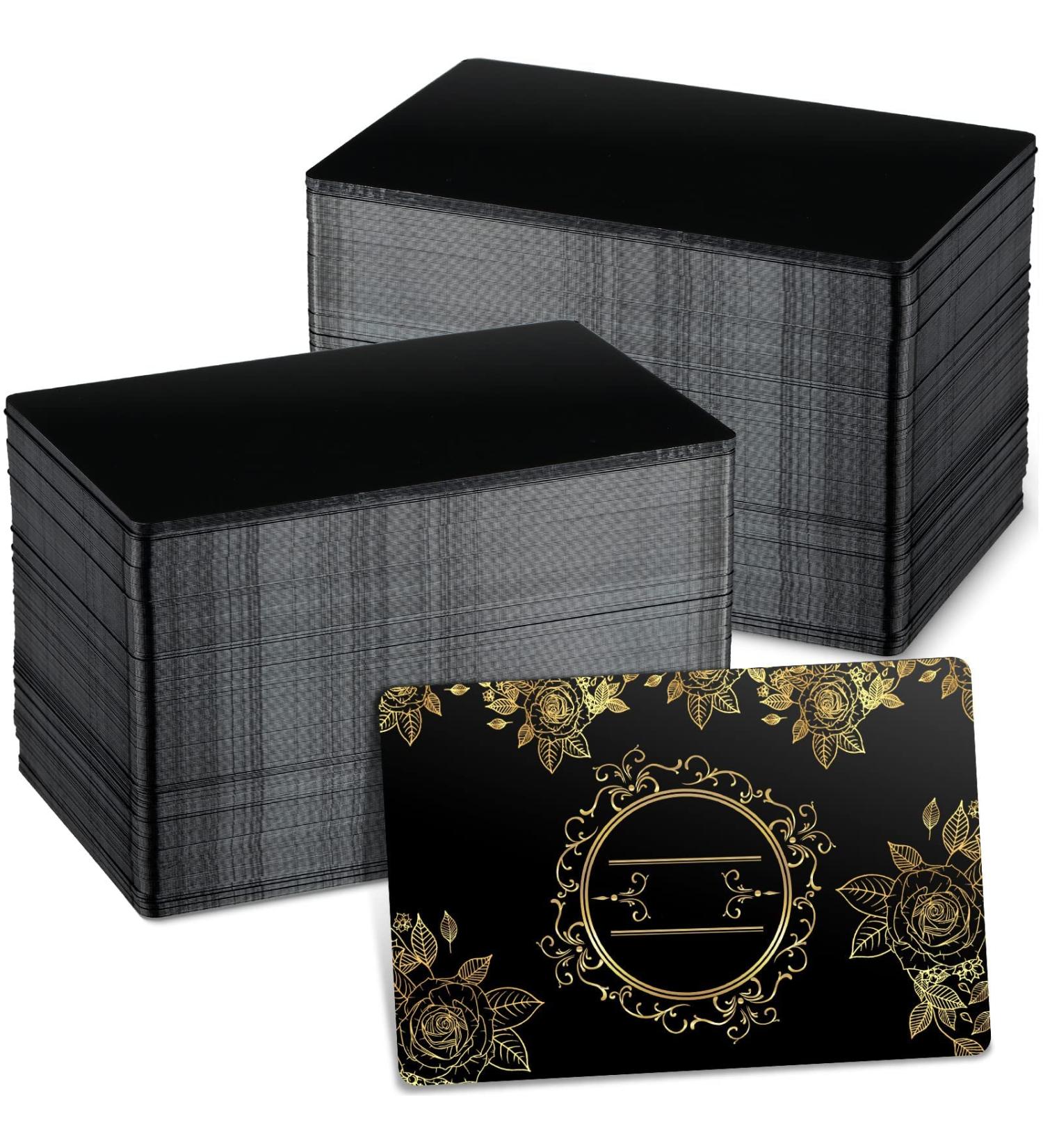 Marspark 300 Pieces Metal Engraving Blanks - Aluminum Business Card Blanks for CNC & Laser Engraving - 0.21mm Thickness - DIY Cards - Black - Buy Online on SooperMarket.com