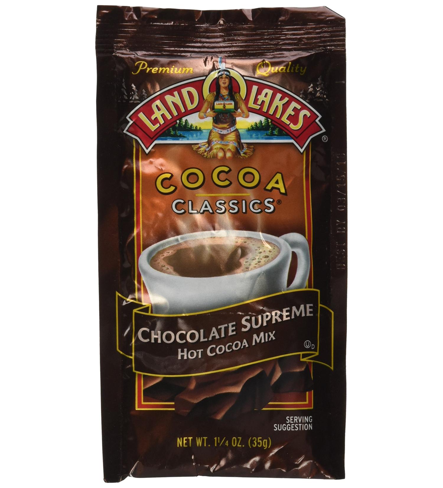 Land O Lakes  Cocoa Mix Classic Chocolate Supreme  1.25-Ounce (12 Pack) Chocolate Supreme 1.25 Ounce (Pack of 12) - Buy Online on SooperMarket.com