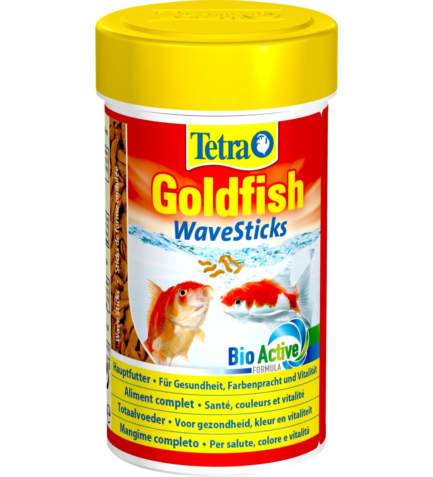 Tetra Goldfish Wave Sticks - Worm-Shaped Fish Feed for Goldfish & Cold Water Fish | 100 ml Can (34 g) - Premium Nutrition - Buy Online on SooperMarket.com