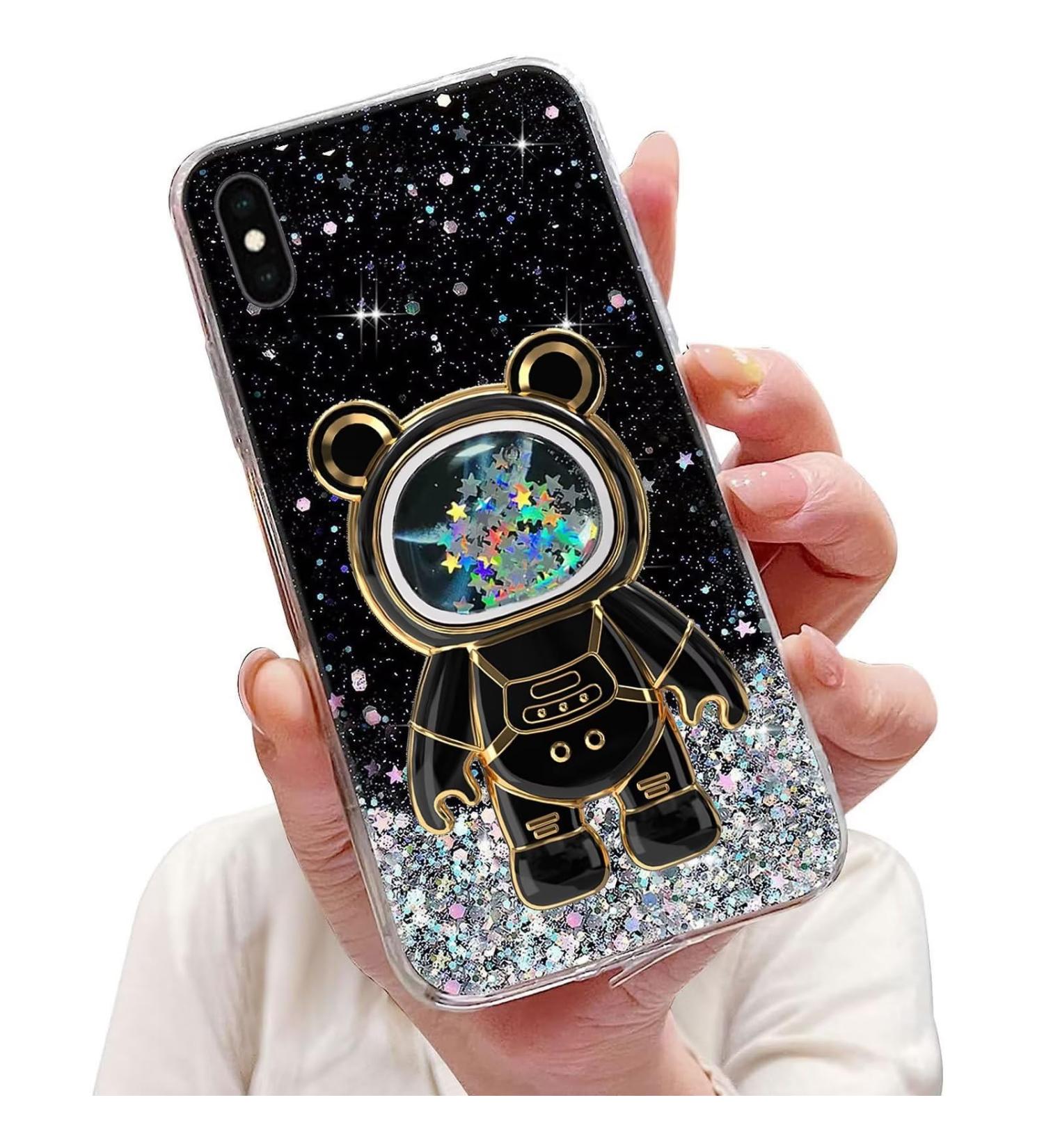 Tivenfezk Nadoli iPhone XS Max Case - Glitter Astronaut Hidden Stand Shell Soft Silicone Bling Protective Cover - Buy Online on SooperMarket.com