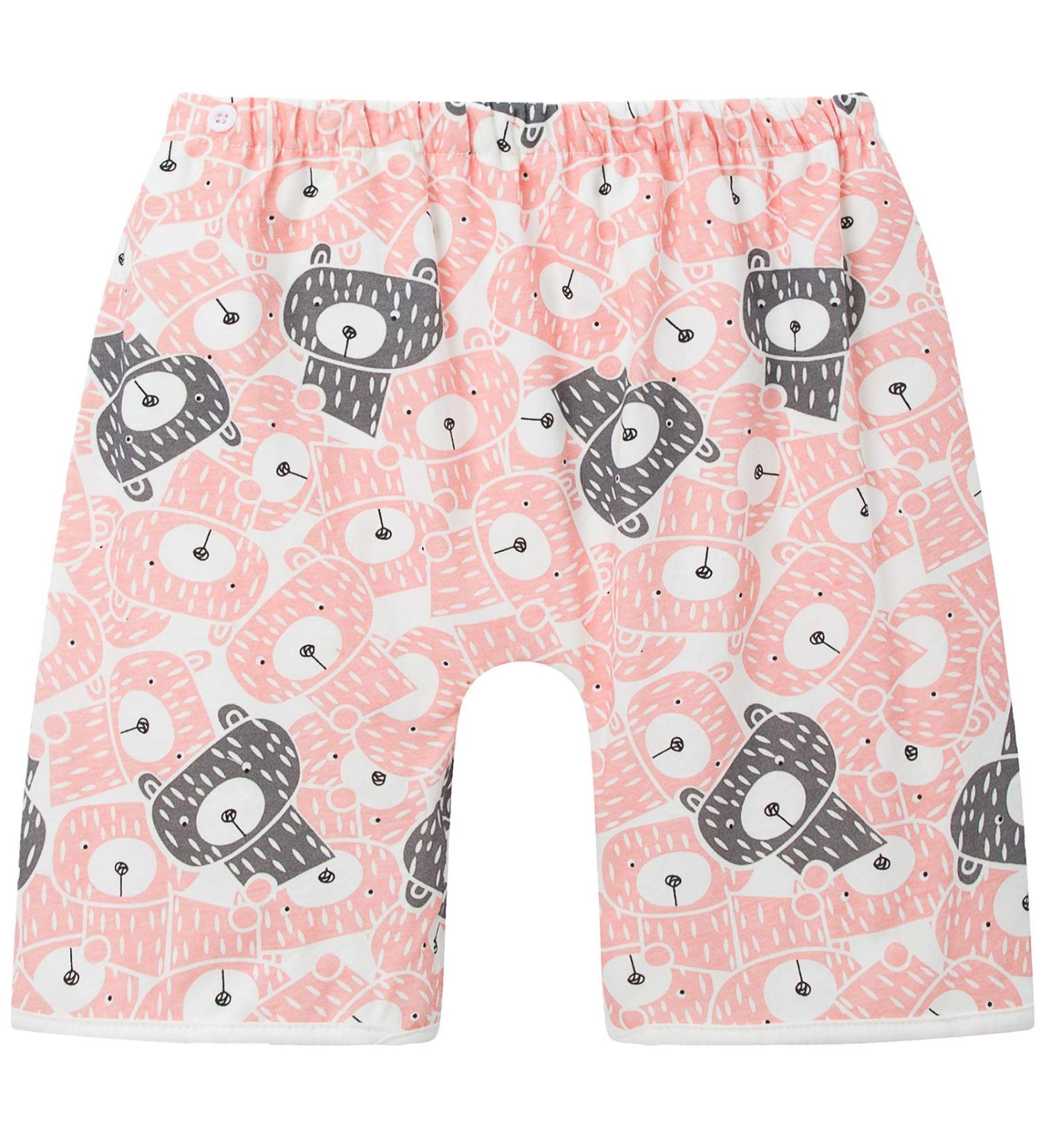 Baby Toilet Training Pants 2-in-1 Waterproof Reusable Cotton Nappy Skirt Diaper - Cute Cartoon Pink Bear Design - Skort Pants for Kids - Low Waist - Size M - Buy Online on SooperMarket.com