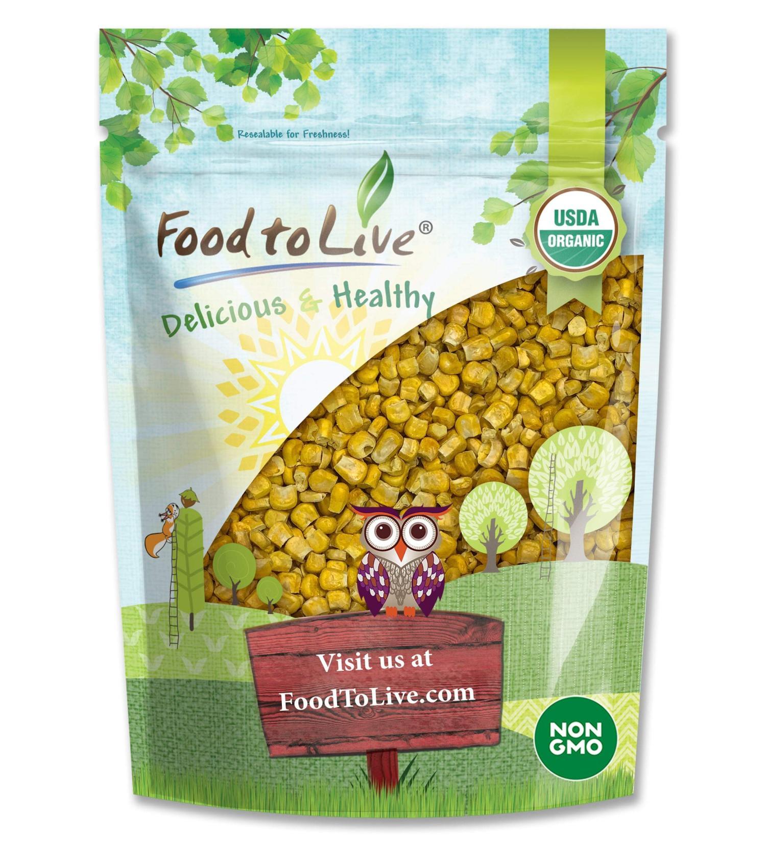 Organic Super Sweet Corn  8 Ounces - Freeze-Dried Kernels  Non-GMO  Kosher  Raw  Healthy Snack  Bulk  Grown in the USA 0.5 Pounds - Buy Online on SooperMarket.com