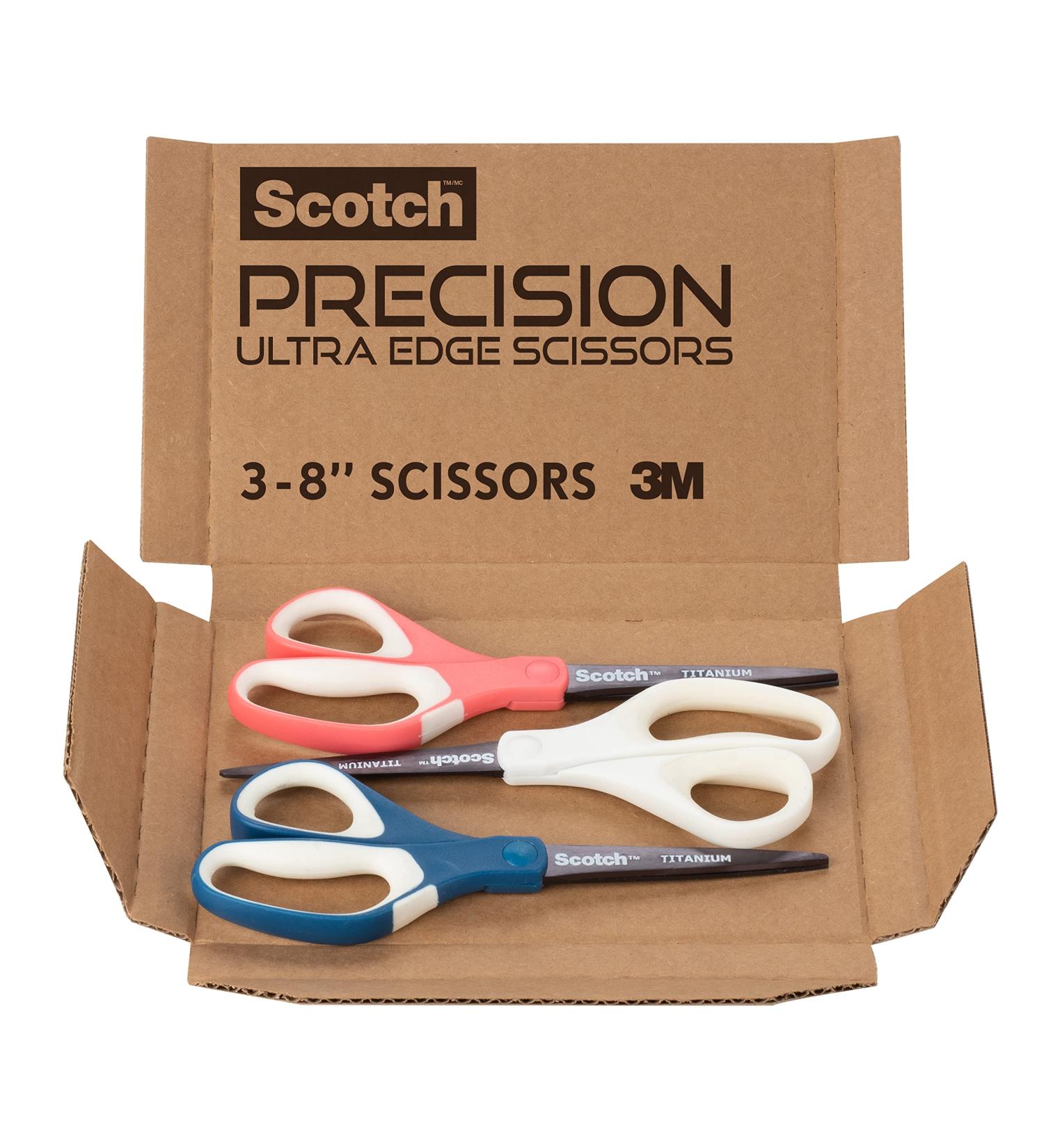 Scotch Brand Precision Ultra Edge Scissors 8 Inch 3-Pack (1458-3AMZ-ESF) - Buy Online on SooperMarket.com