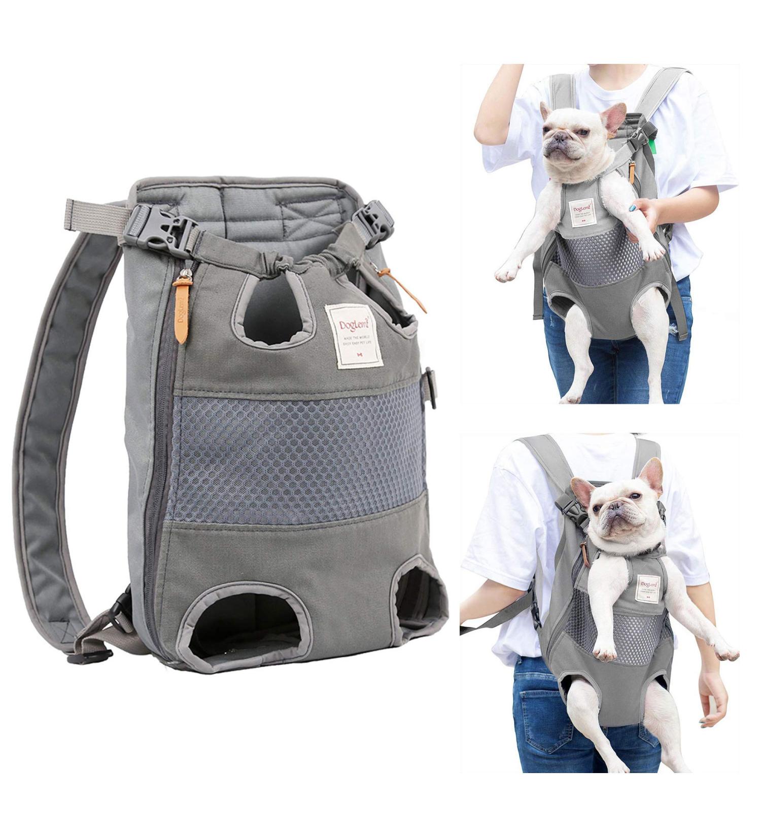 Legs Out Front Pet Dog Carrier Front Chest Backpack Adjustable Hands-Free Backpack Travel Bag for Small Medium Dog Puppy Cat Outdoor Shoulder Strap Padded (Leg Spacing 21 CM x Length 40 CM Grey) Leg Spacing 21 CM x Length 40 CM Grey - Buy Online on SooperMarket.com