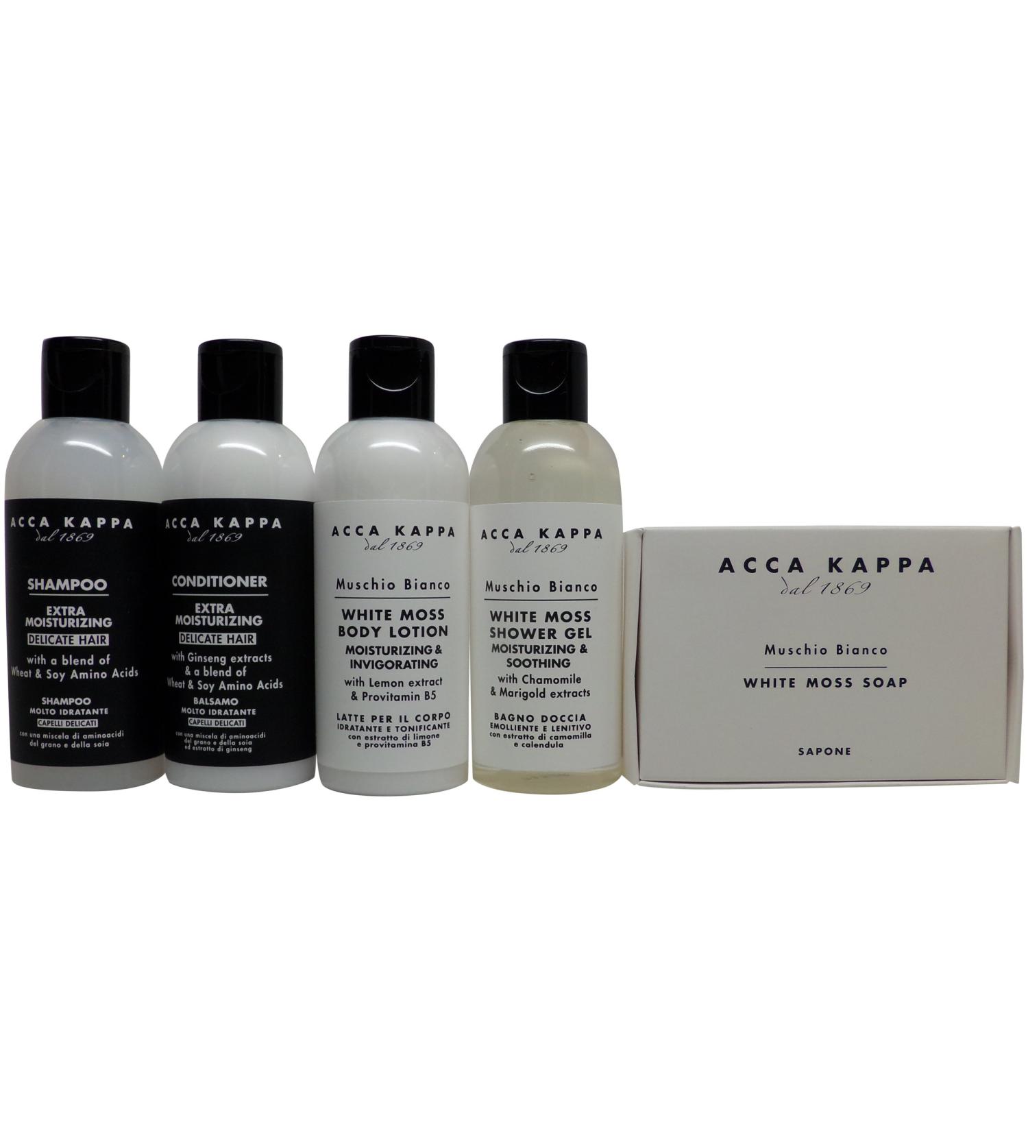 Acca Kappa White Moss Travel Set - Hotel Ammenity Collection.