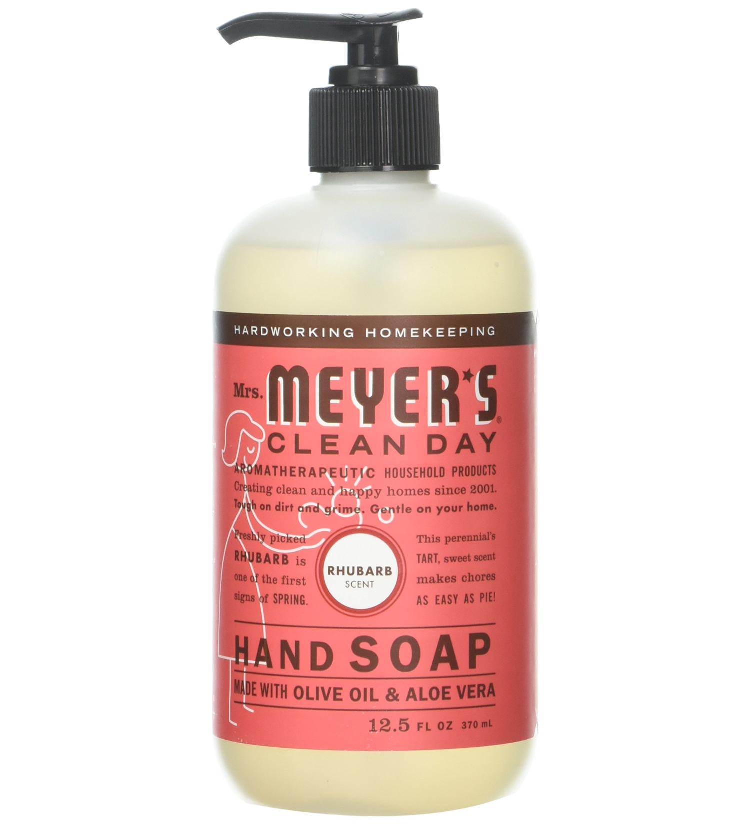 Mrs. Meyer's Rhubarb Hand Soap 12.5oz Pump (370ml) - 6 Pack | Natural Ingredients - Buy Online on SooperMarket.com