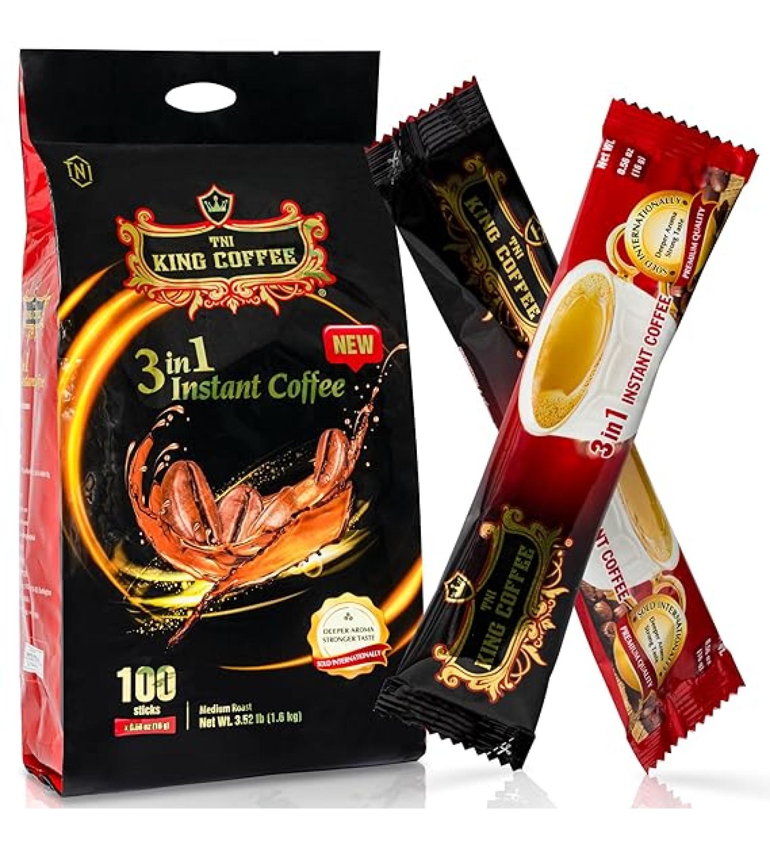 TNI King Coffee 3 in 1 Instant Vietnamese Coffee Sachet Sticks - 100 Packets - Buy Online on SooperMarket.com