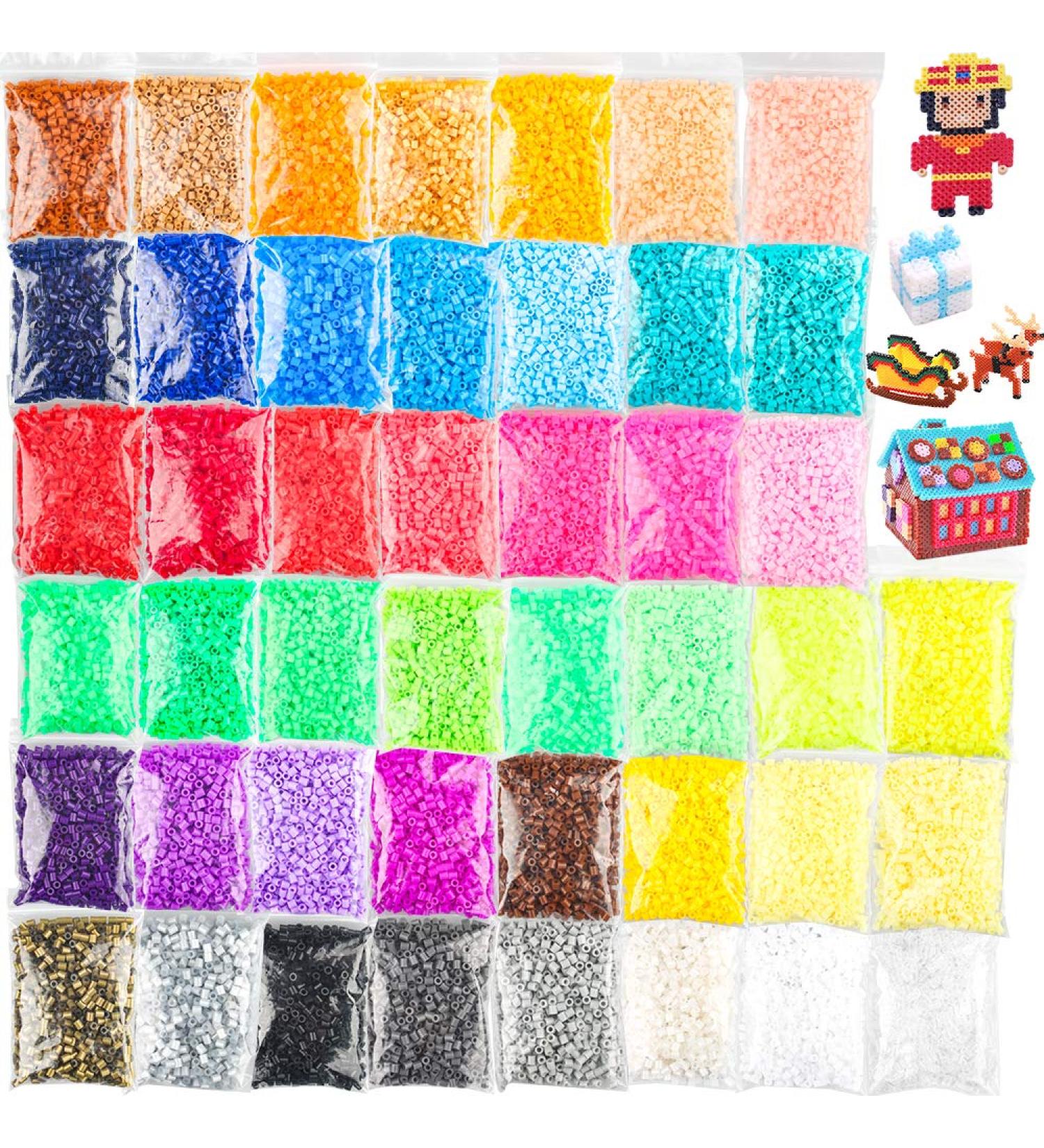 36000 Pcs Value Pack Fuse Beads: Bulk Assorted Multicolor Beads for Kids Crafts - 45 Colors with Ironing Paper - Buy Online on SooperMarket.com