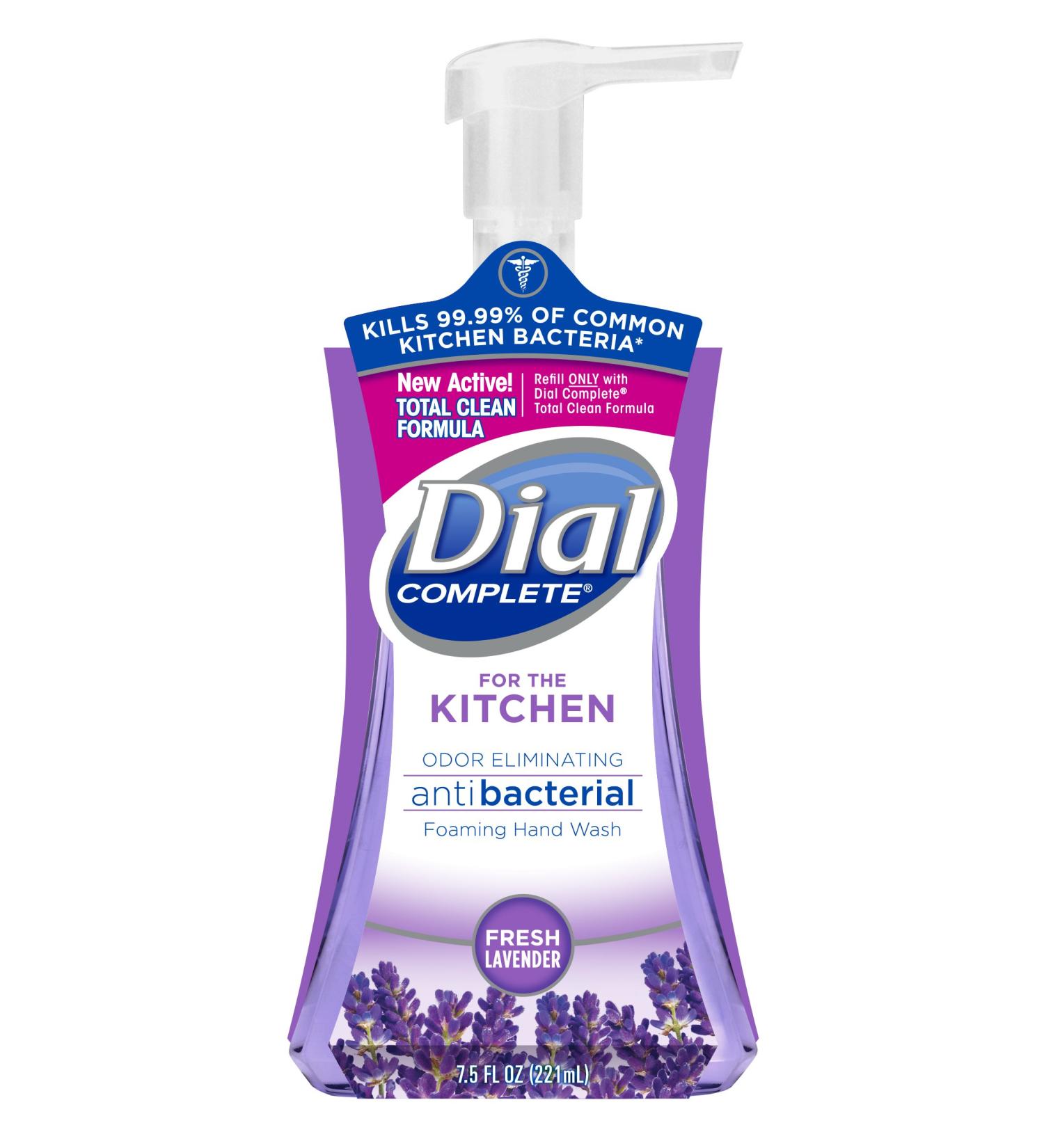 Dial Complete Antibacterial Foaming Kitchen Hand Soap - Fresh Lavender 7.5 oz | Buy Online for International Shipping - Buy Online on SooperMarket.com