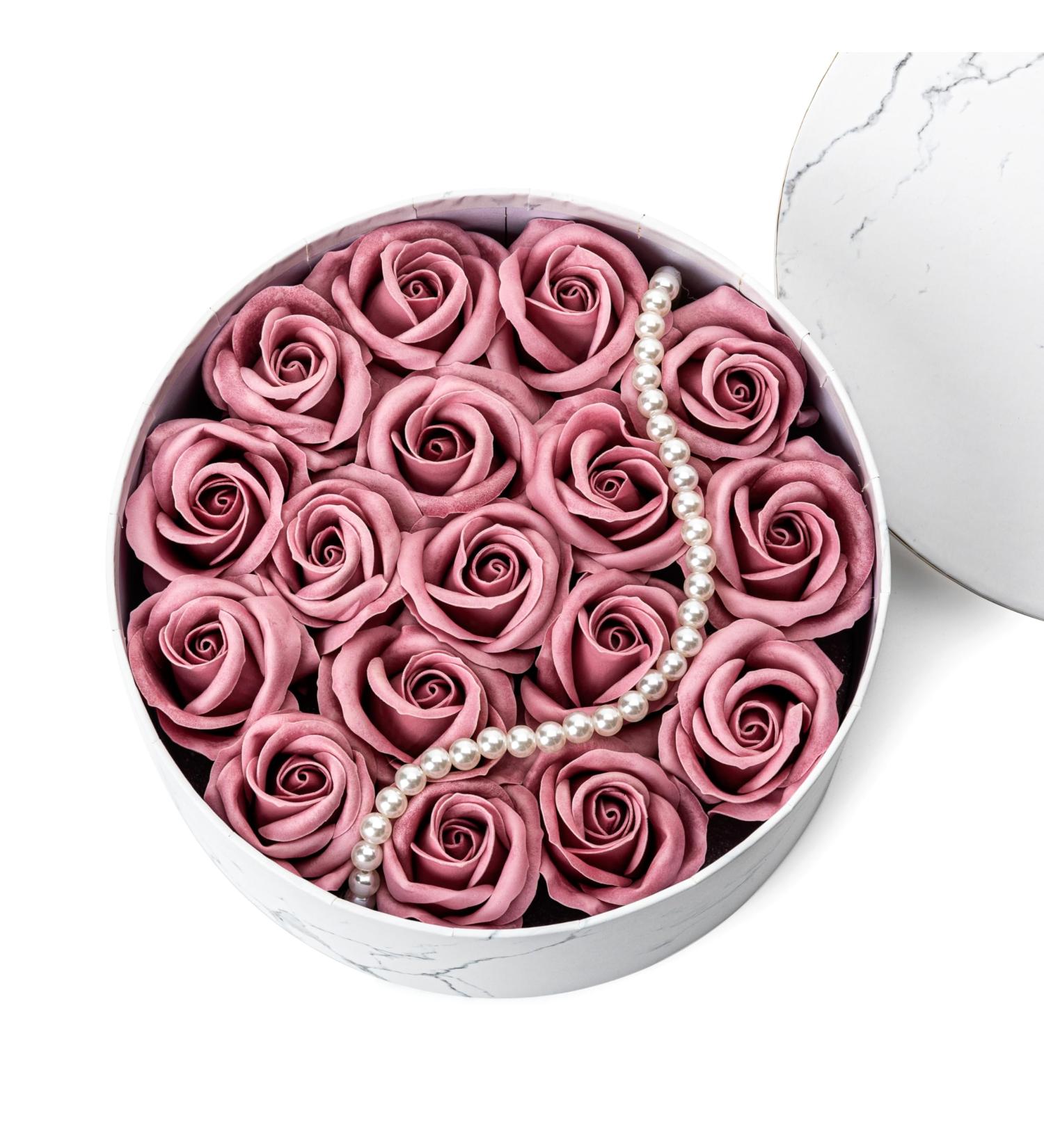 Luxury Floral Scented Bath Soap - Gift Boxed Roses & Carnations | Perfect for Birthdays Valentine's Mother's Day (White Pink - Buy Online on SooperMarket.com