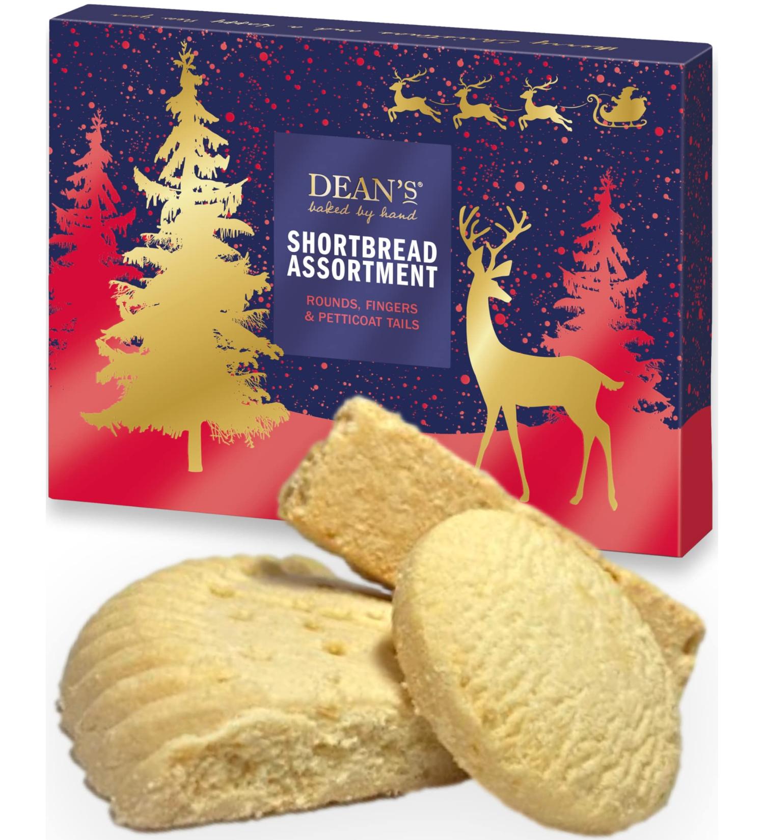 Dean's Traditional Shortbread Assortment - 360g Box of Rounds, Fingers & Petticoat Tails - Luxury All Butter Cookies - Festive Christmas Biscuit Selection - Buy Online on SooperMarket.com