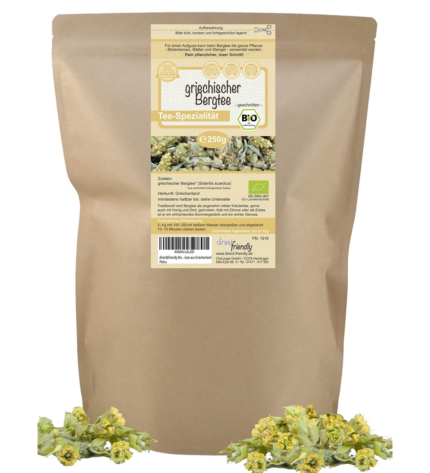 Buy Organic Mountain Tea Sideritis Scardica Loose Herbal Tea from Greece (250g) - Direct & Friendly Shipping Internationally - Buy Online on SooperMarket.com