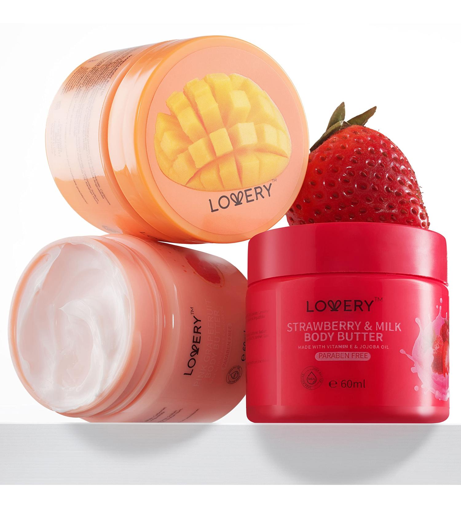 Whipped Body Butter Cream Trio - Mango, Pink Grapefruit, Strawberry Scents | Shea Enriched | Hydrating Moisturizer for Normal to Dry Skin | Men & Women | 3pc - Buy Online on SooperMarket.com