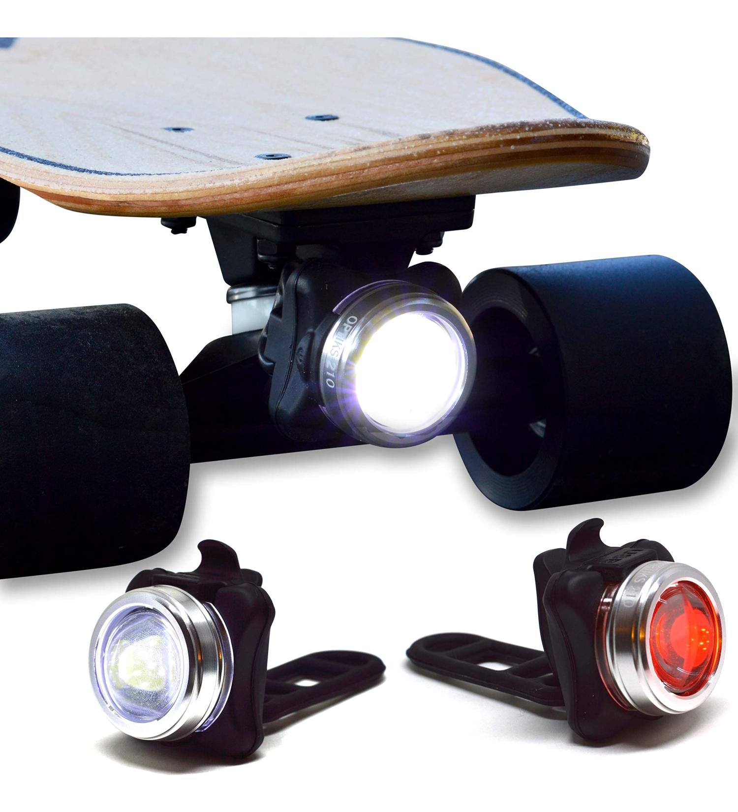 OPTIKS 210 Bike Lights Set - Front and Back USB Rechargeable LED for Skateboard, Longboard, Bicycles - Bright Visibility - Buy Online on SooperMarket.com