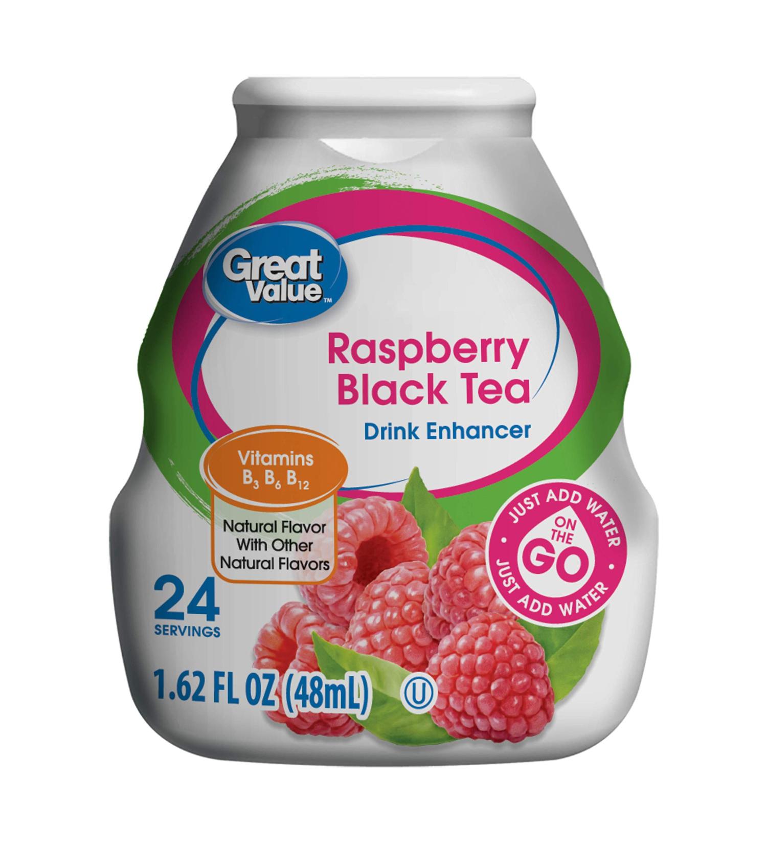 Great Value Drink Enhancer, Raspberry Black Tea, 1.62 fl oz (10 Pack)