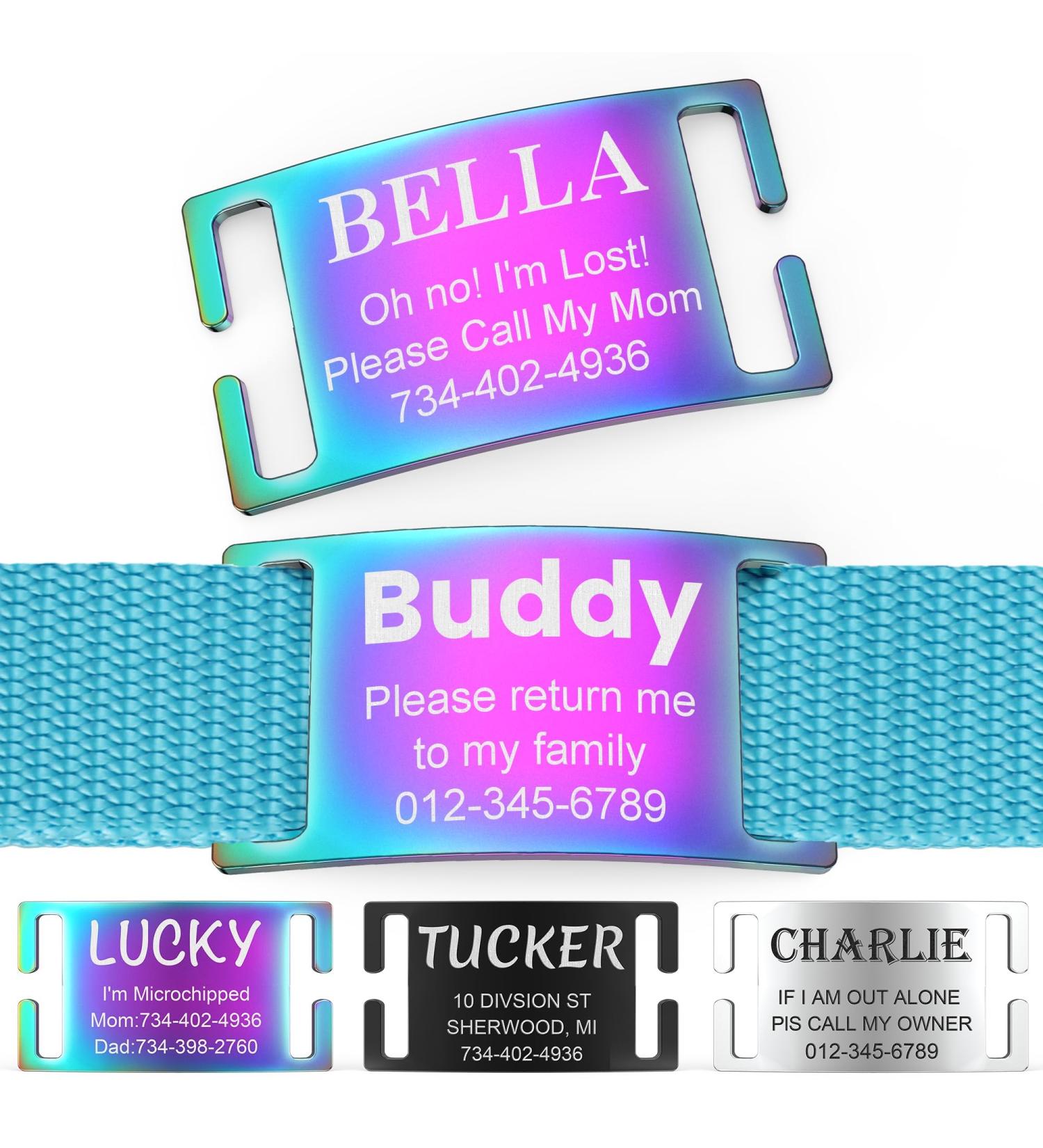 Personalized Yehanti Dog Tag - Engraved Stainless Steel ID for Dogs Cats & Puppies (XL Colorful) - Custom Name Phone & Address - Buy Online on SooperMarket.com