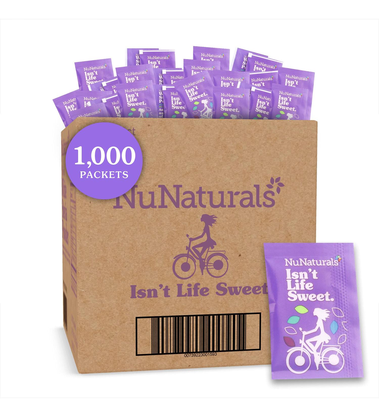 NuNaturals NuStevia White Stevia Powder - 1000 Packets (2.23 lbs) - Natural Sweetener - Buy Online on SooperMarket.com