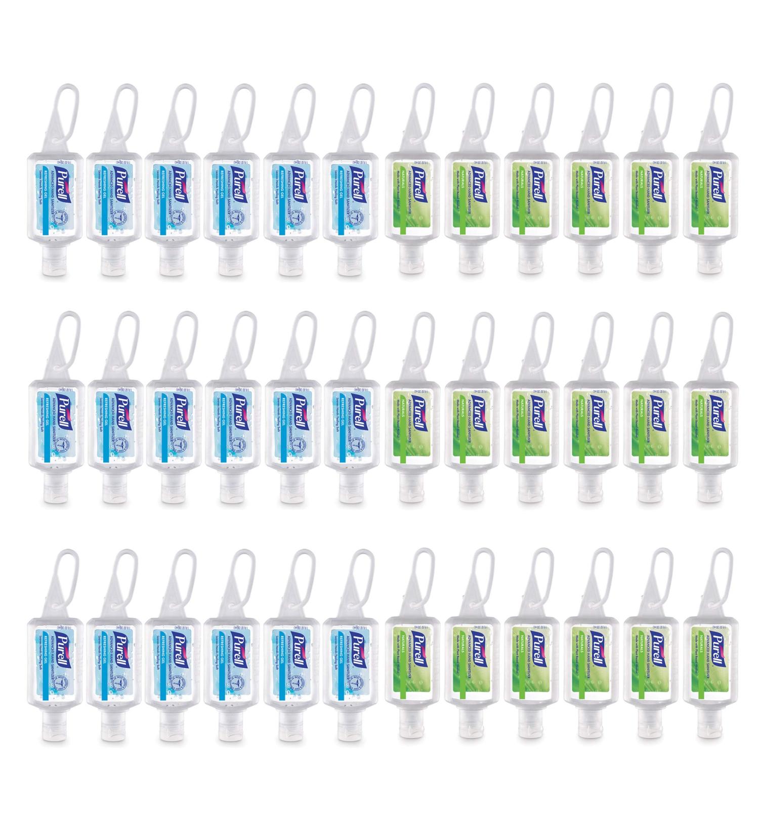 PURELL Advanced Hand Sanitizer Variety Pack - 1 fl oz Travel Size Bottles (Pack of 36) - Naturals and Refreshing Gel with Jelly WRAP Carrier - Buy Online on SooperMarket.com