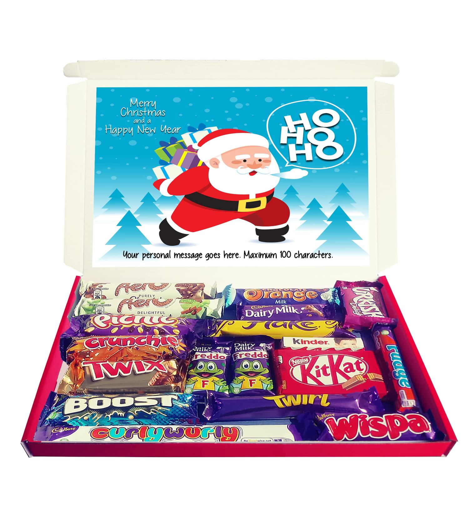 Personalised HO HO HO SANTA Large Christmas Chocolate Selection Box Gift Hamper - Buy Online on SooperMarket.com