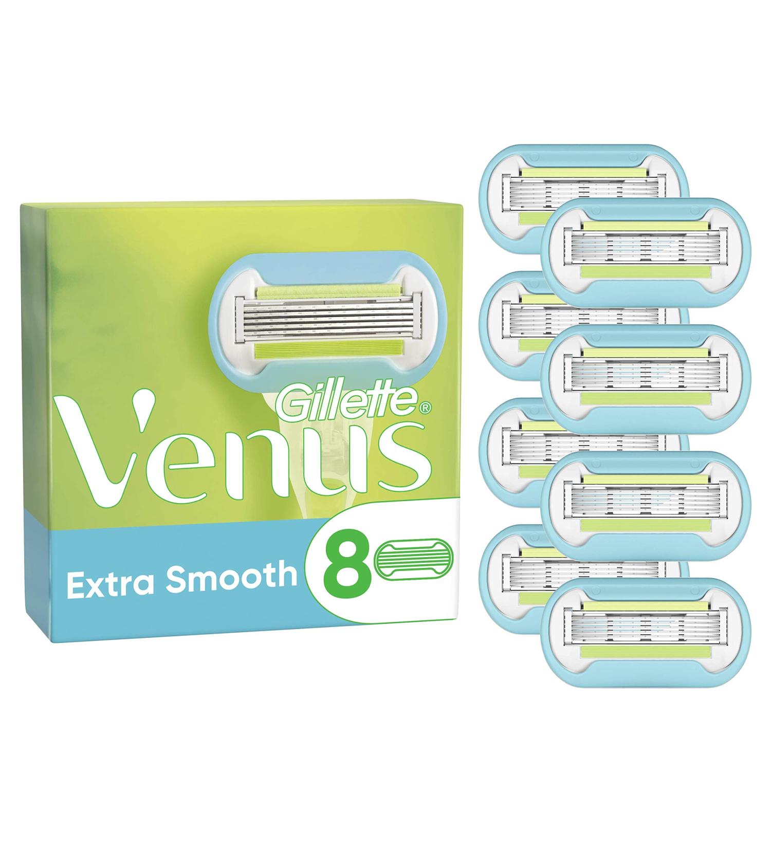 Gillette Venus Extra Smooth Razor Blades for Women - 8 Replacement Blades | 5-Blade System for Ultimate Shaving Comfort - Buy Online on SooperMarket.com