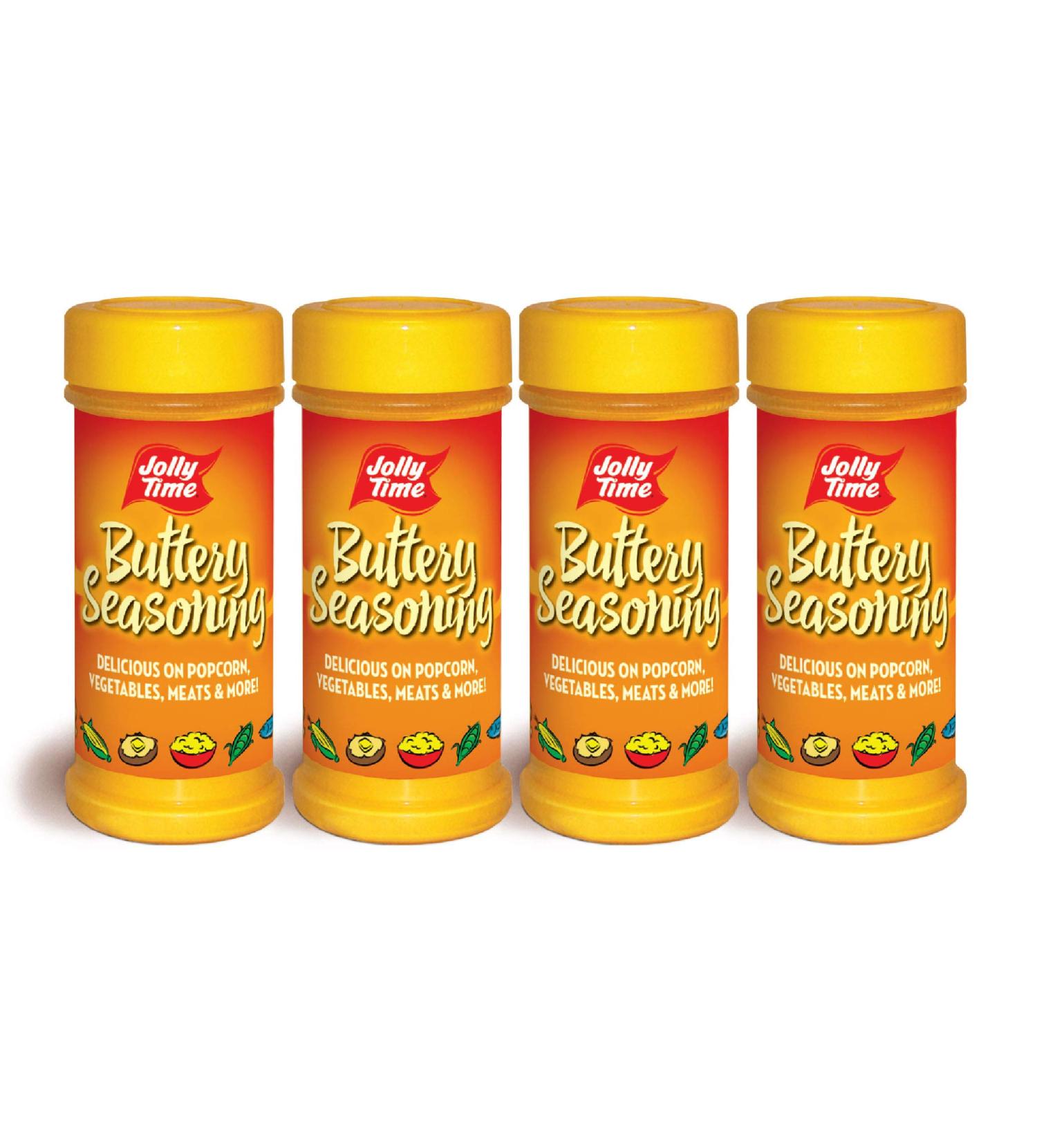 Jolly Time Popcorn Seasoning Salt Movie Theater Butter Powder Shaker 6 oz (Pack of 4) - Perfect for Concession & Cooking - Buy Online on SooperMarket.com