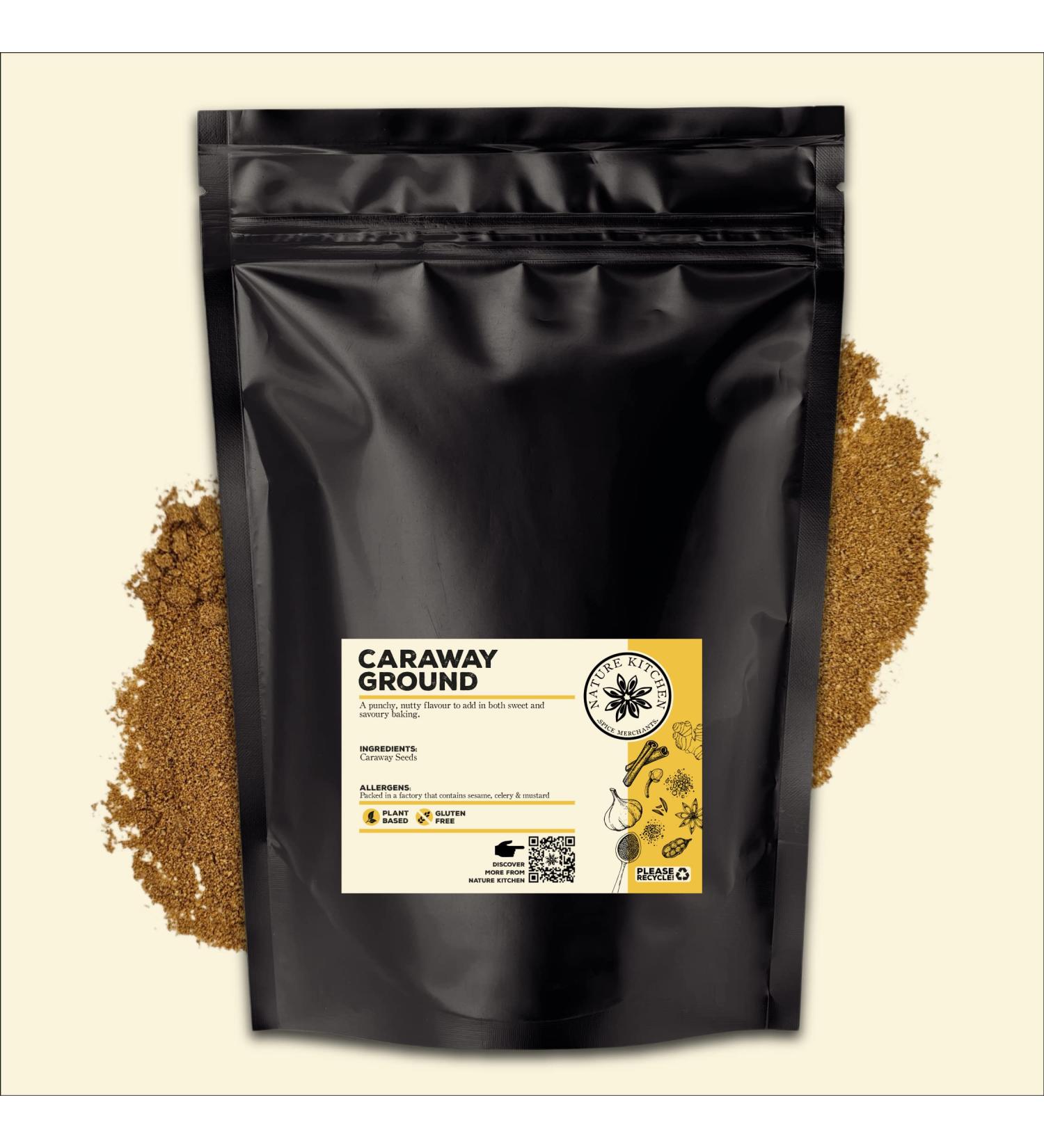 Nature Kitchen Caraway Ground 500g - Gluten-Free & Vegan Seasoning Blend for Everyday Cooking - Spices & Herbs for Marinades, Sauces, Frying, Baking, or Grilling - Buy Online on SooperMarket.com