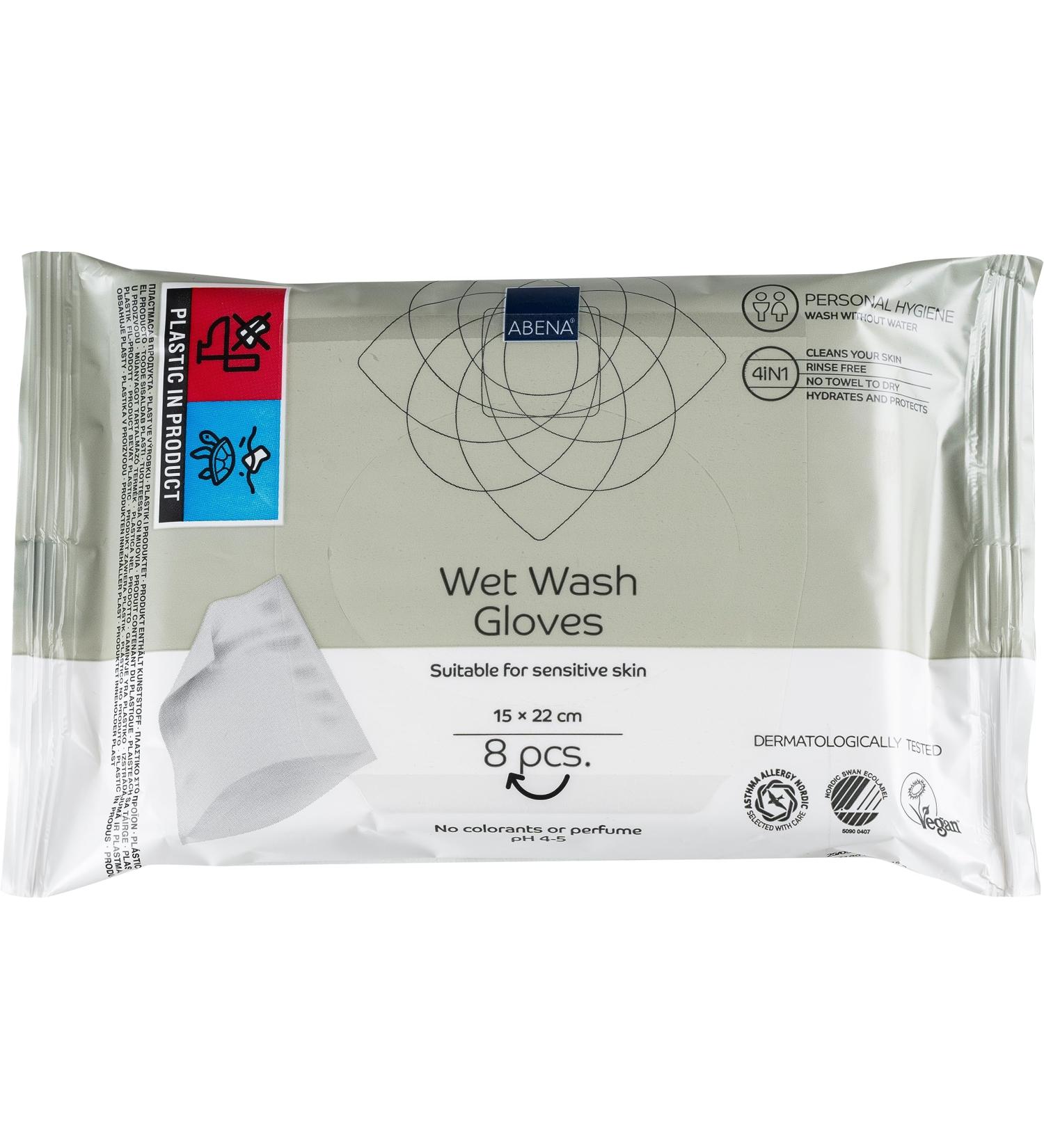 Abena Wet Wash Gloves 540051 - Multicoloured 8 Pieces Pack | Premium Comfort & Hygiene | International Shipping - Buy Online on SooperMarket.com