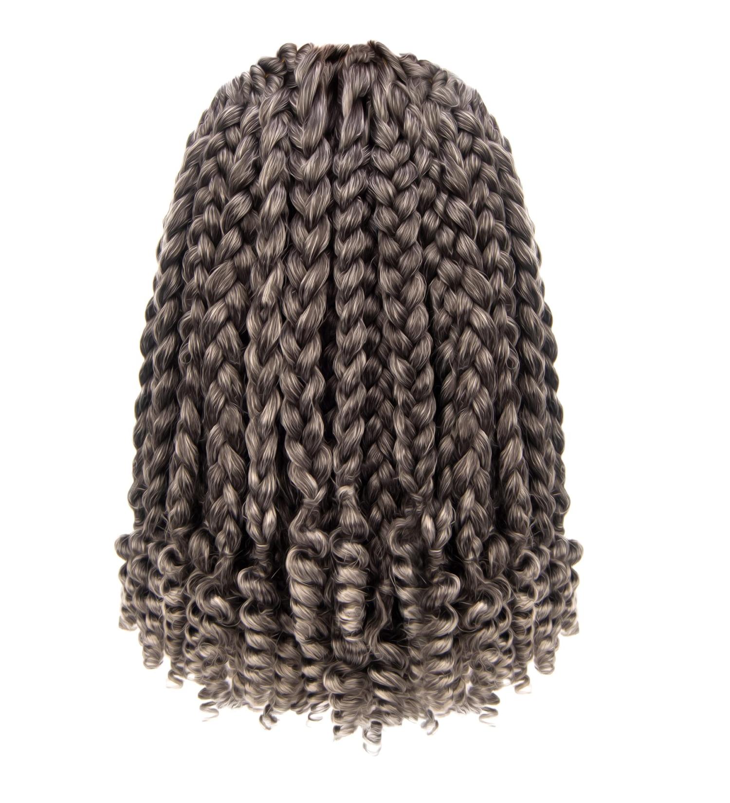 7 Packs 10 Goddess Box Braid Crochet Hair with Toni Curl Ends - Ombre Gray Bohemian Box Braids for Black Women & Kids - 105 Strands T1B/Gray - Buy Online on SooperMarket.com