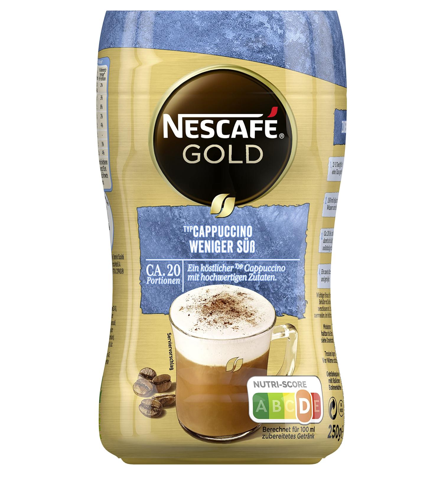 NESCAF GOLD Type Cappuccino Less Sweet - 250g Soluble Coffee Powder | International Shipping Available - Buy Online on SooperMarket.com