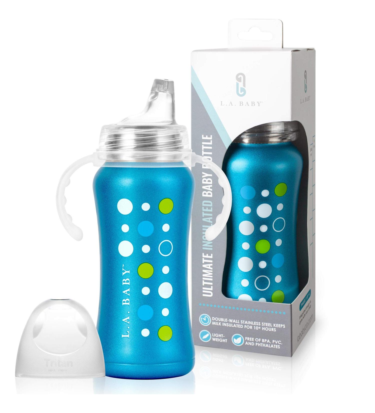9oz Insulated Stainless Steel Sippy Cup for Toddlers | Leak-free, Non-toxic, Medical Grade Silicone | Blue Sapphire - Buy Online on SooperMarket.com