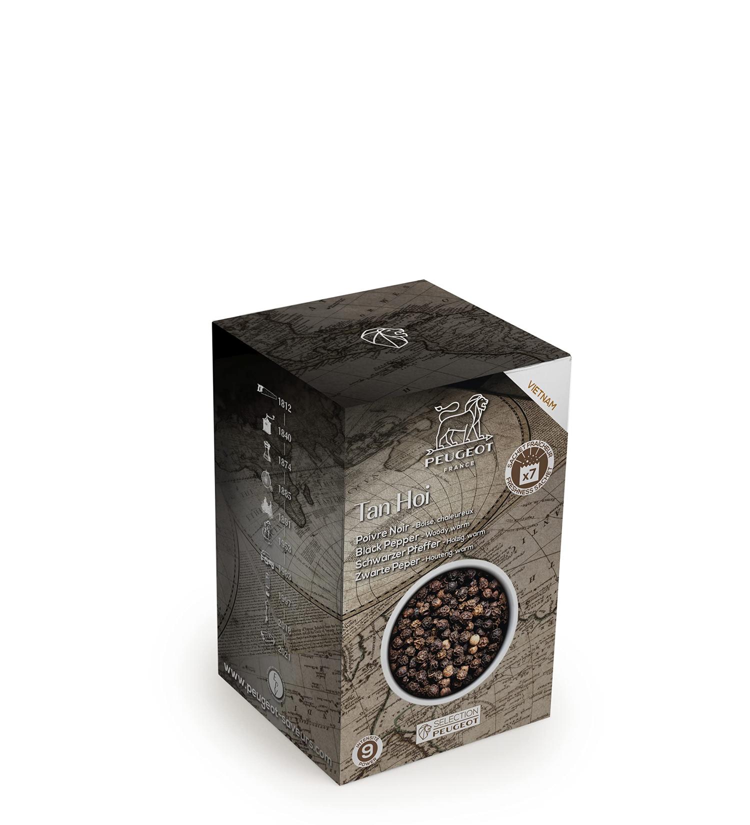 PEUGEOT 42400 Tan Hoi Vietnamese Black Peppercorns 140g Wood - Authentic Flavor and Premium Quality - Buy Online on SooperMarket.com