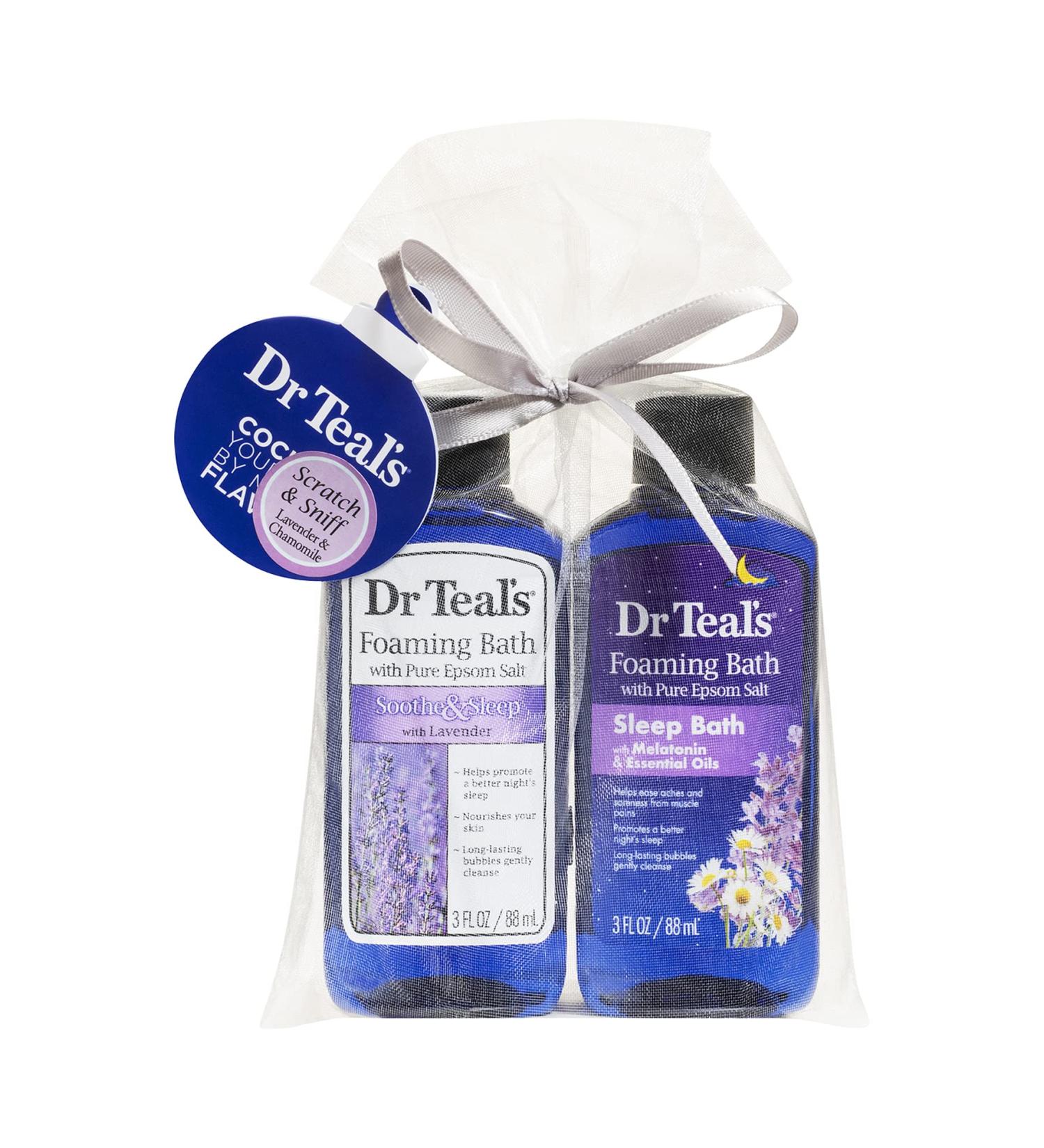 Dr Teal's Foaming Bath Holiday Gift Combo Pack - Lavender & Melatonin for Skin, Senses, and Stress - Buy Online on SooperMarket.com