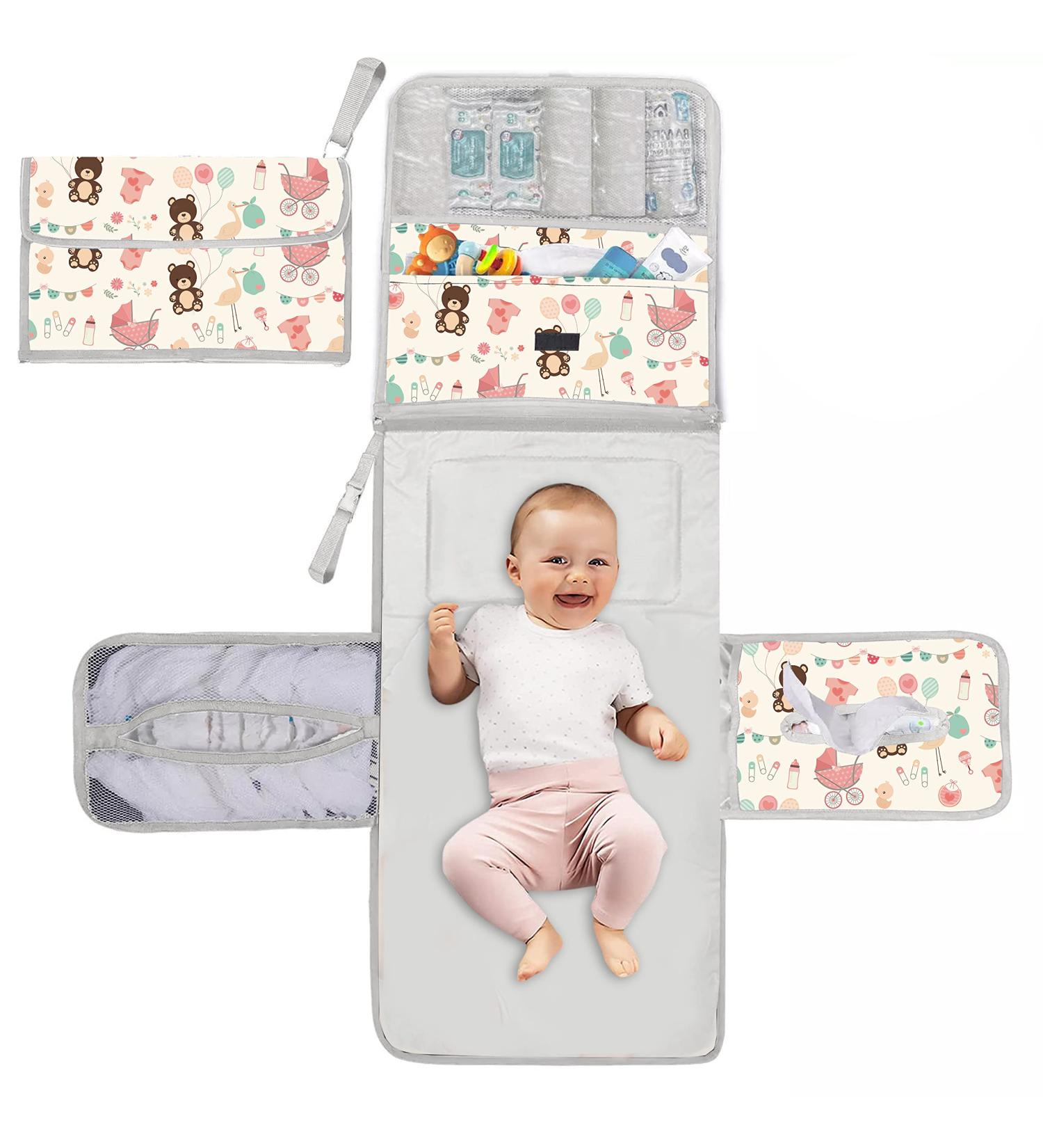 Compact XL Changing Pad with Diaper Bag - 6 Compartments Pillow & Cloth Donors | Bear Education - Buy Online on SooperMarket.com