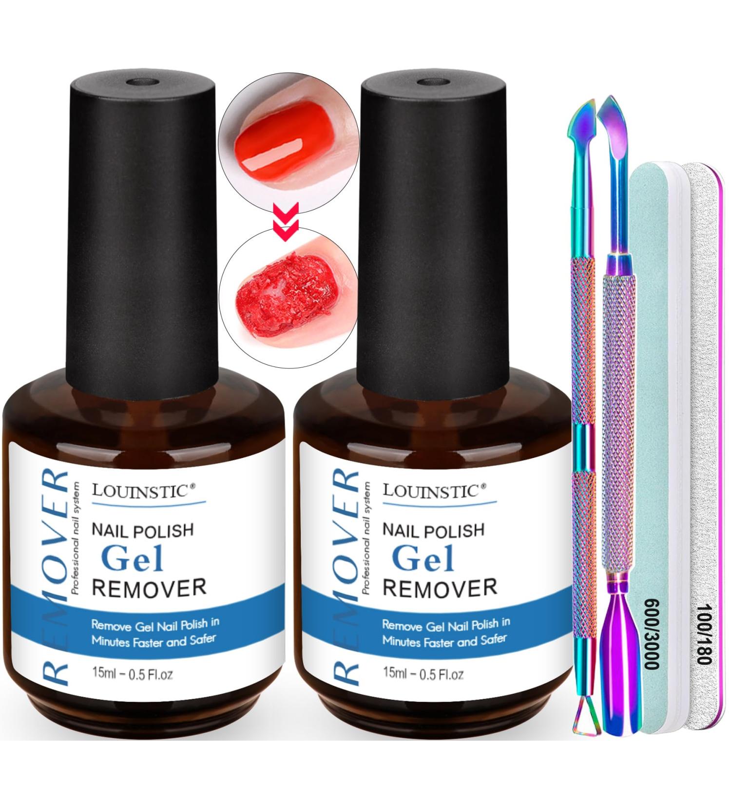 LOUINSTIC Gel Nail Polish Remover - Fast 2-5 Minute Gel Polish Removal (2pcs) | Nail Polish Remover Tool Included - Buy Online on SooperMarket.com