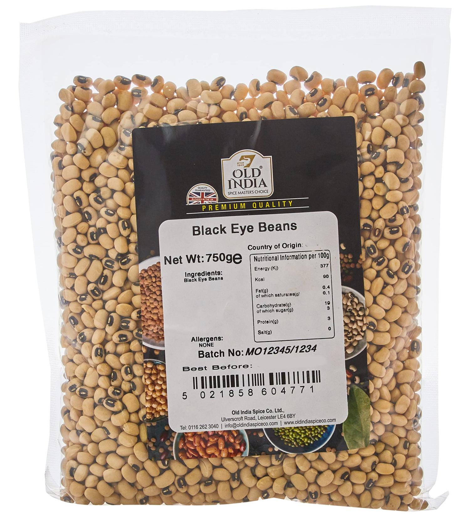 Old India Black Eye Beans 750g - High-Quality Legumes for Delicious Recipes - Buy Online on SooperMarket.com