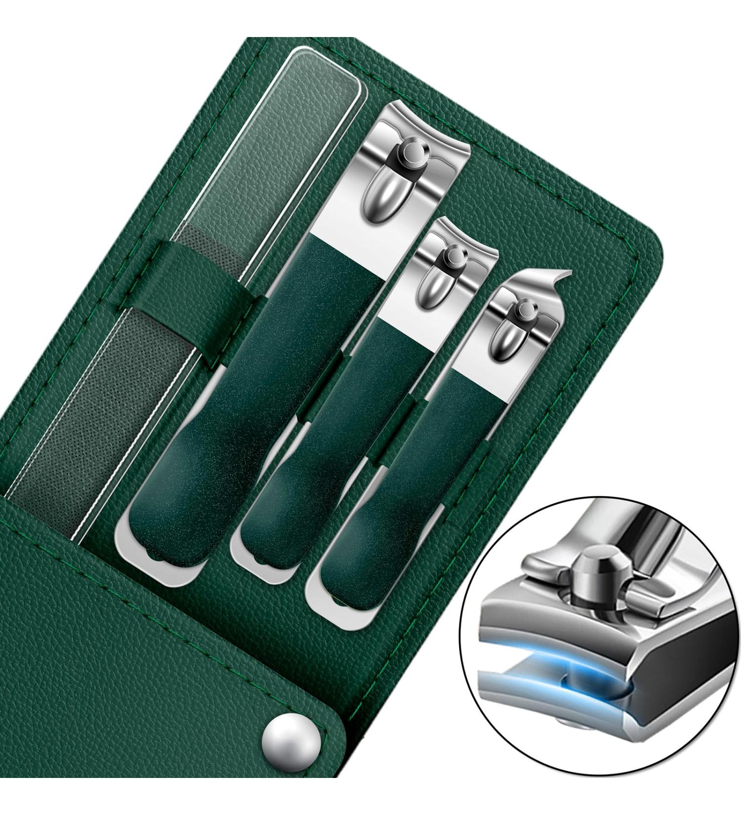 Bleswin 4-Piece Stainless Steel Nail Clipper Set | Dark Green Toenail & Fingernail Care for Men & Women - International Shipping Available - Buy Online on SooperMarket.com