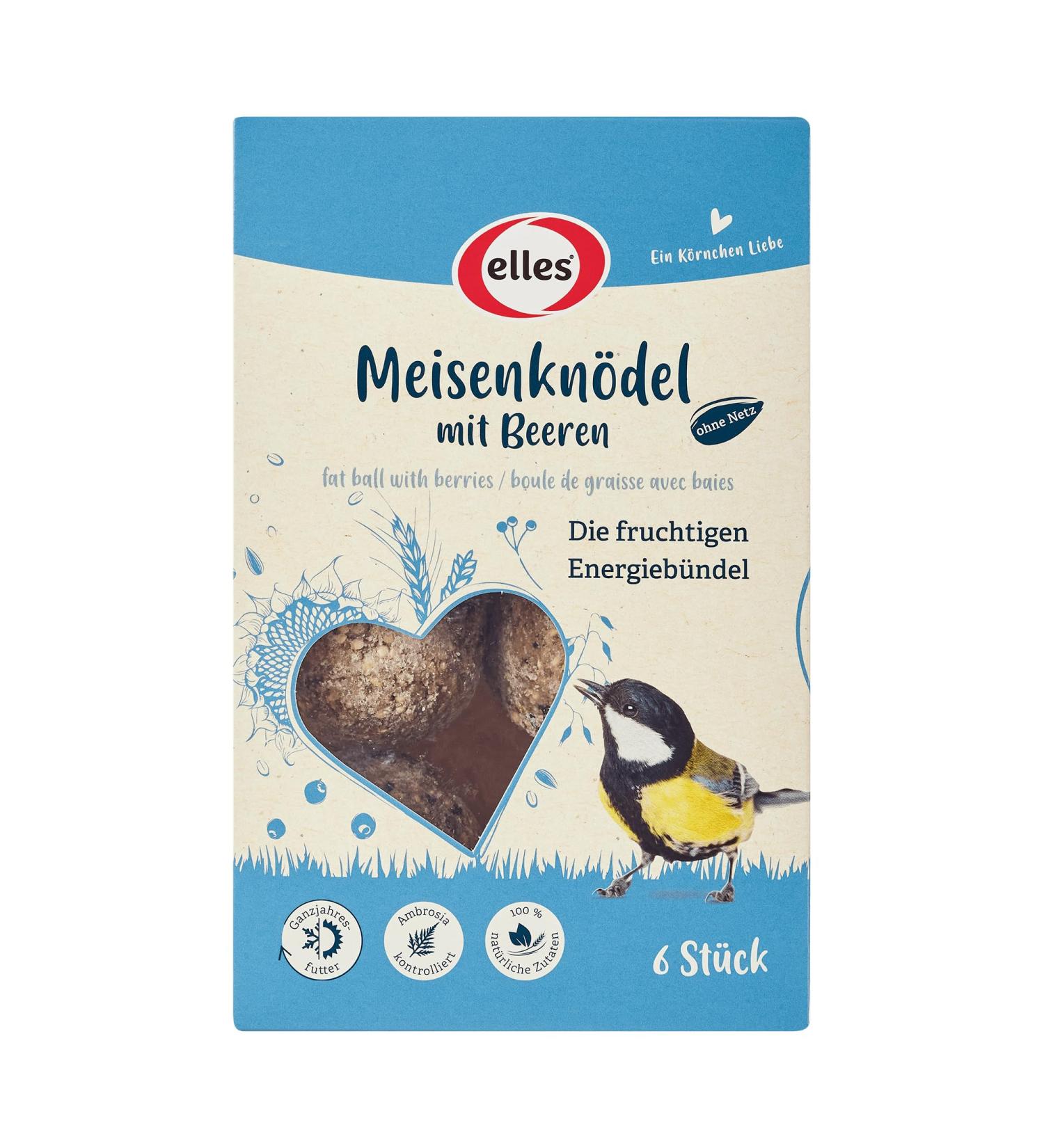 Elles Meisenkn del 6-Pack | 100% Natural Bird Energy Bundle with Berries | Eco-Friendly & Beak-Friendly Wild Bird Food - Buy Online on SooperMarket.com