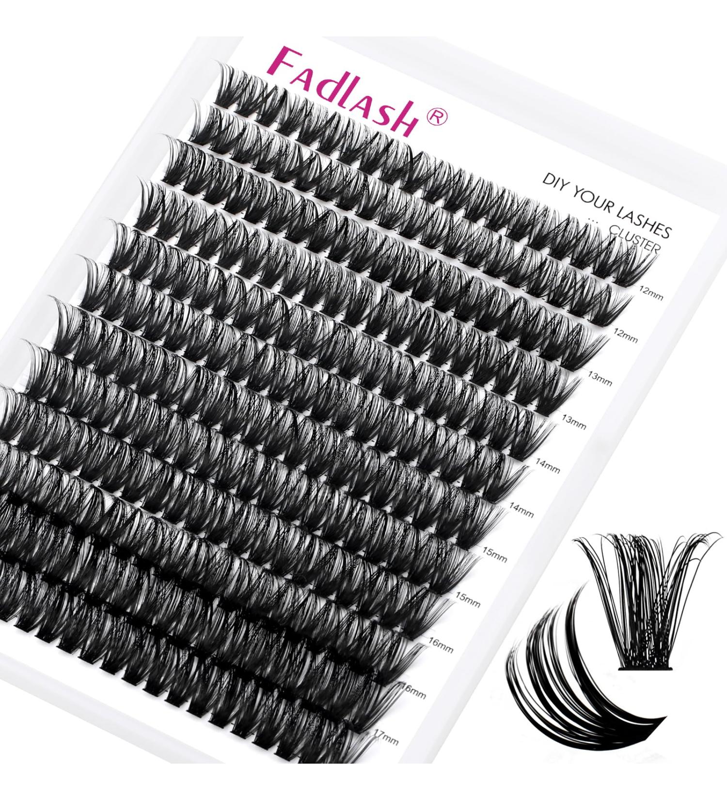 Fadlash 60D Cluster Eyelash Extensions - DIY 0.07 C Curl 12-18mm 200PCS for Home Use - Buy Online on SooperMarket.com