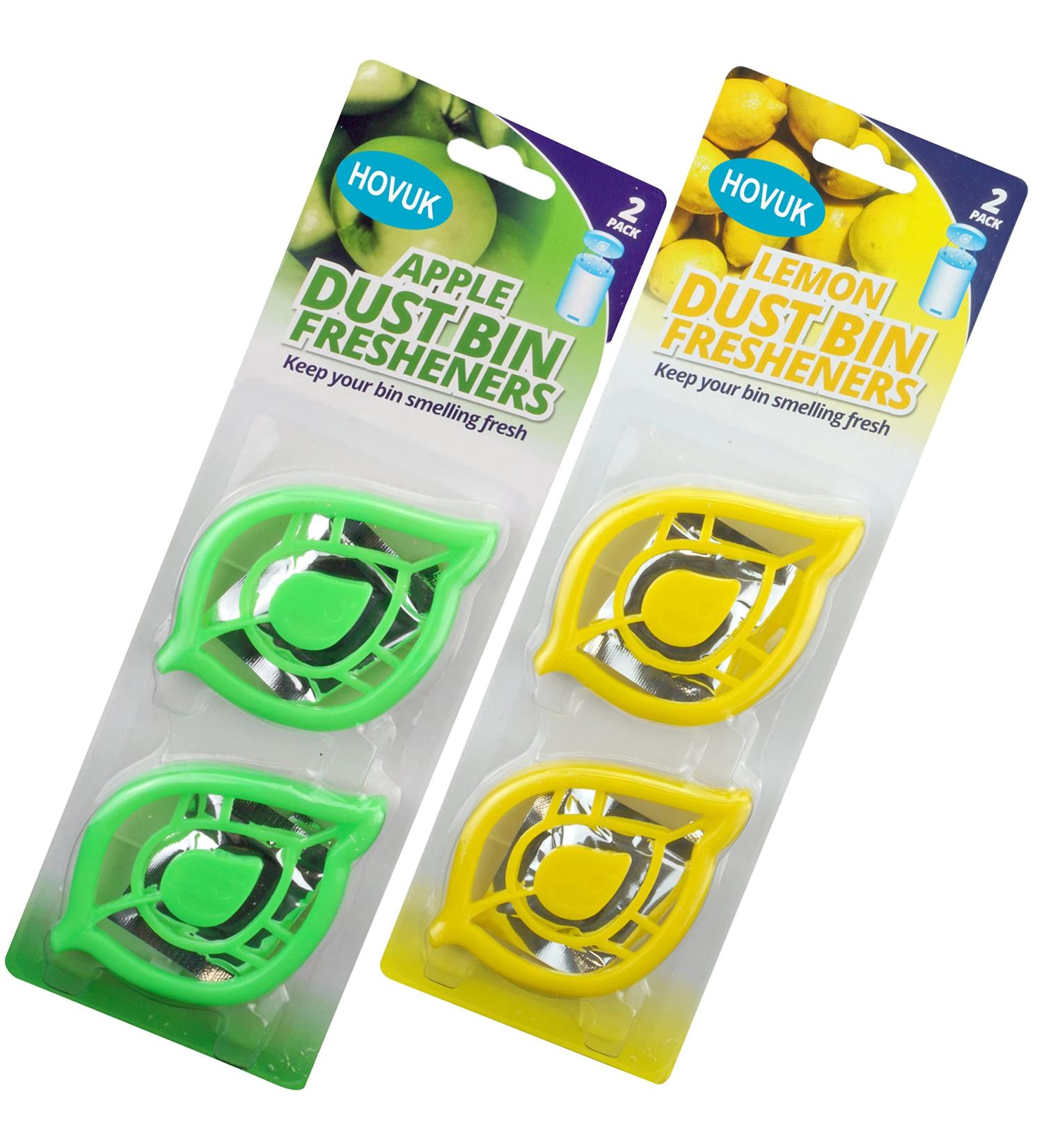4x Garbage Can Freshener Odor Removers for Small Rooms Self-Adhesive Lemon & Apple Fragrance | Diaper Pail & Odor Control - Buy Online on SooperMarket.com