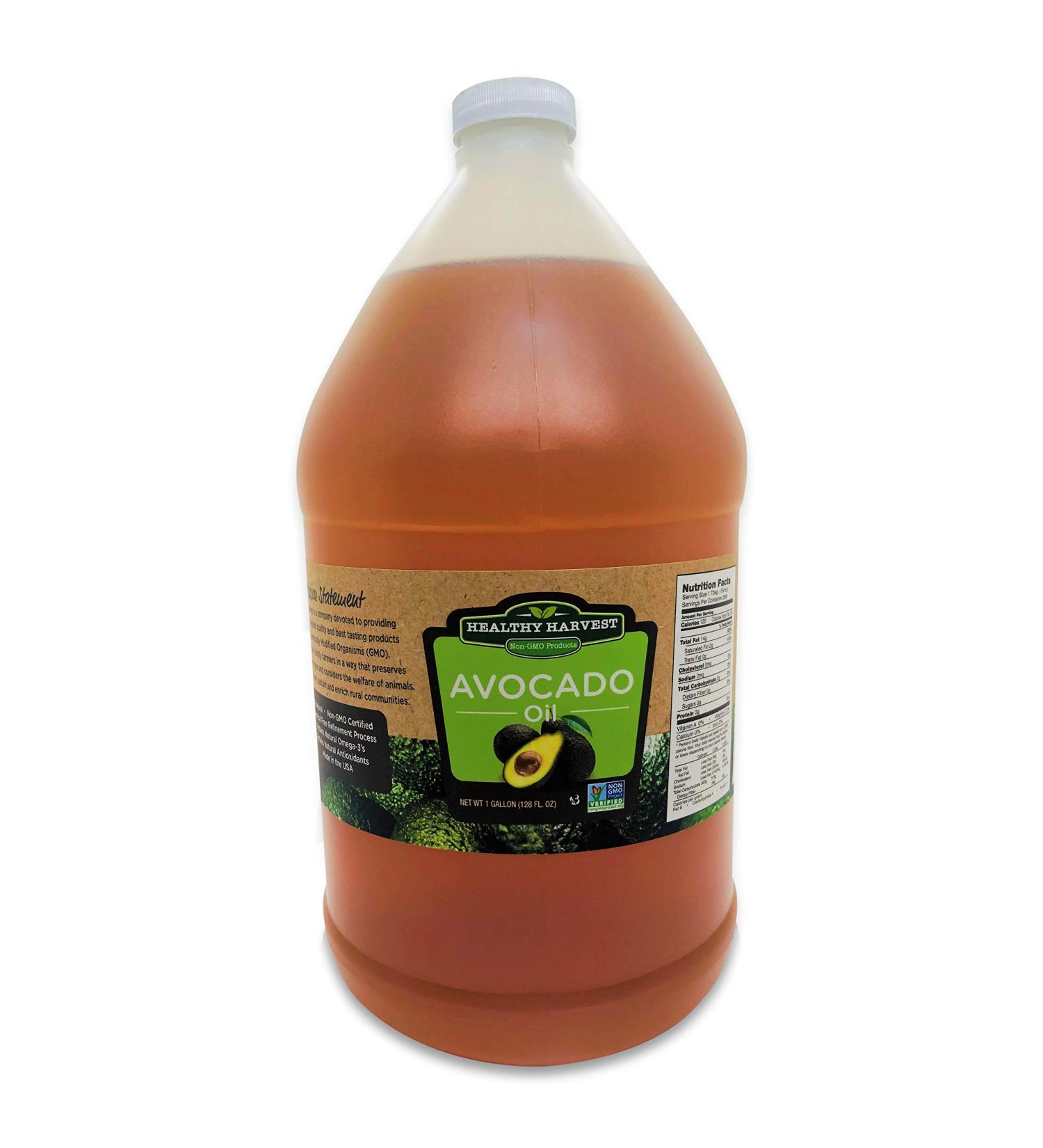 Healthy Harvest Non-GMO Avocado Oil - 1 Gallon (128 Fl Oz) - Ideal for Sauces, Cooking, Frying - Nutrient-Rich with Anti-Oxidants - Buy Online on SooperMarket.com