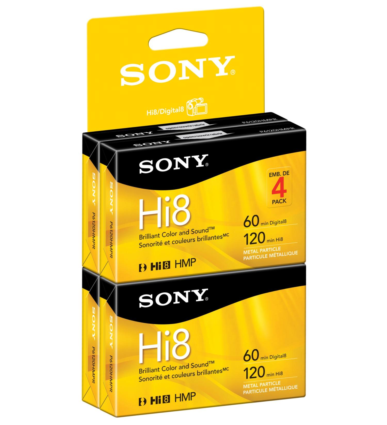Sony Hi8 Camcorder 8mm Cassettes 120 Minute (4-Pack) (Discontinued by Manufacturer)