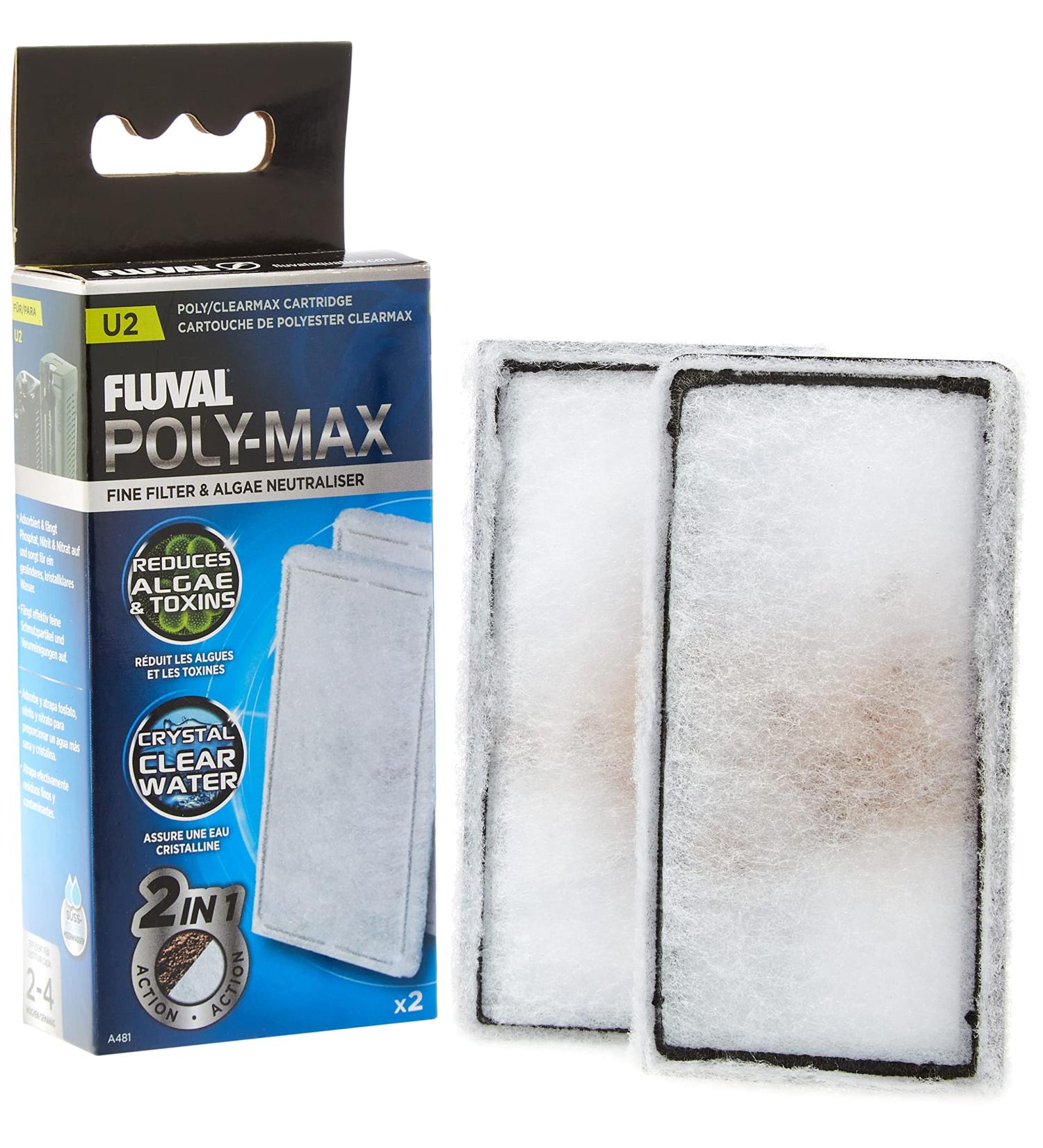 Fluval Clearmax Filter Insert - Premium Resin for Phosphate Nitrite & Nitrate Removal - Compatible with Fluval U2 Internal Filter - 2 Pack - Buy Online on SooperMarket.com