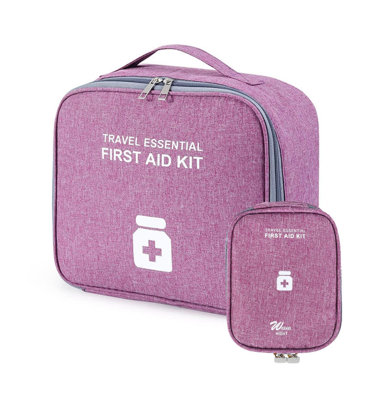 Mecctuck Large Capacity Medication Pocket | 2-Piece Travel Pharmacy & First Aid Bag | Medical Storage for Home Office & Outdoor Use - Purple - Buy Online on SooperMarket.com