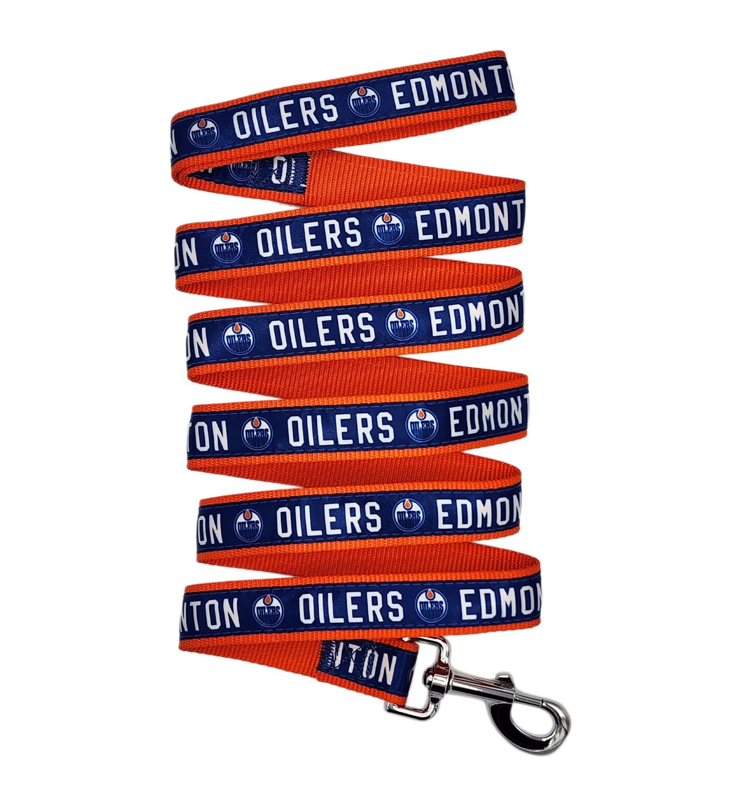NHL PET LEASH EDMONTON OILERS HUGLELEINE Big Hockey Team Leash for Dogs and Cats A shiny and colorful cat leash and dog leash licensed by the NHL