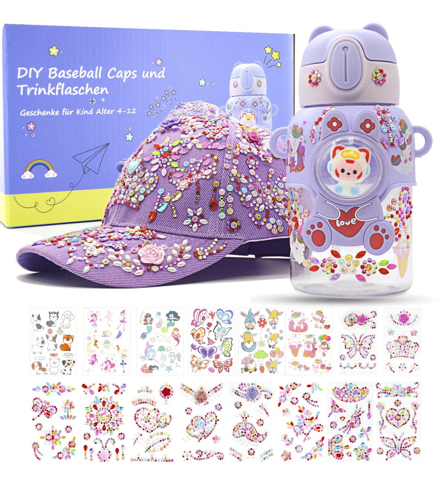Unique DIY Gifts for Girls: Custom Gemstone & Unicorn Drinking Bottles & Baseball Caps for Ages 4-11 - Buy Online on SooperMarket.com